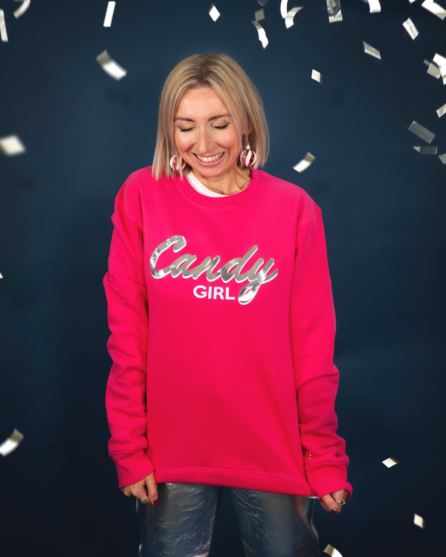Candy Girl Slogan Christmas Jumper