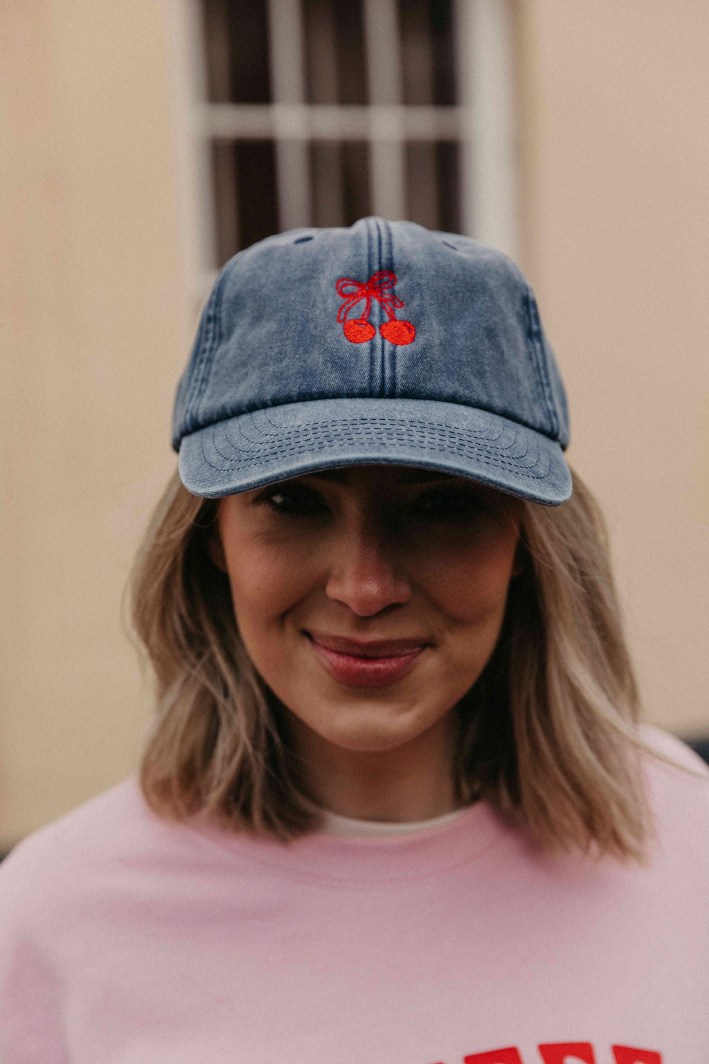 Personalised Cherry Denim Cap