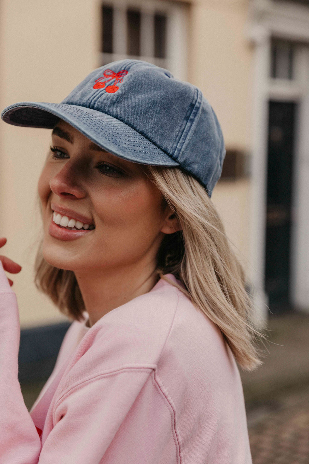 Personalised Cherry Denim Cap