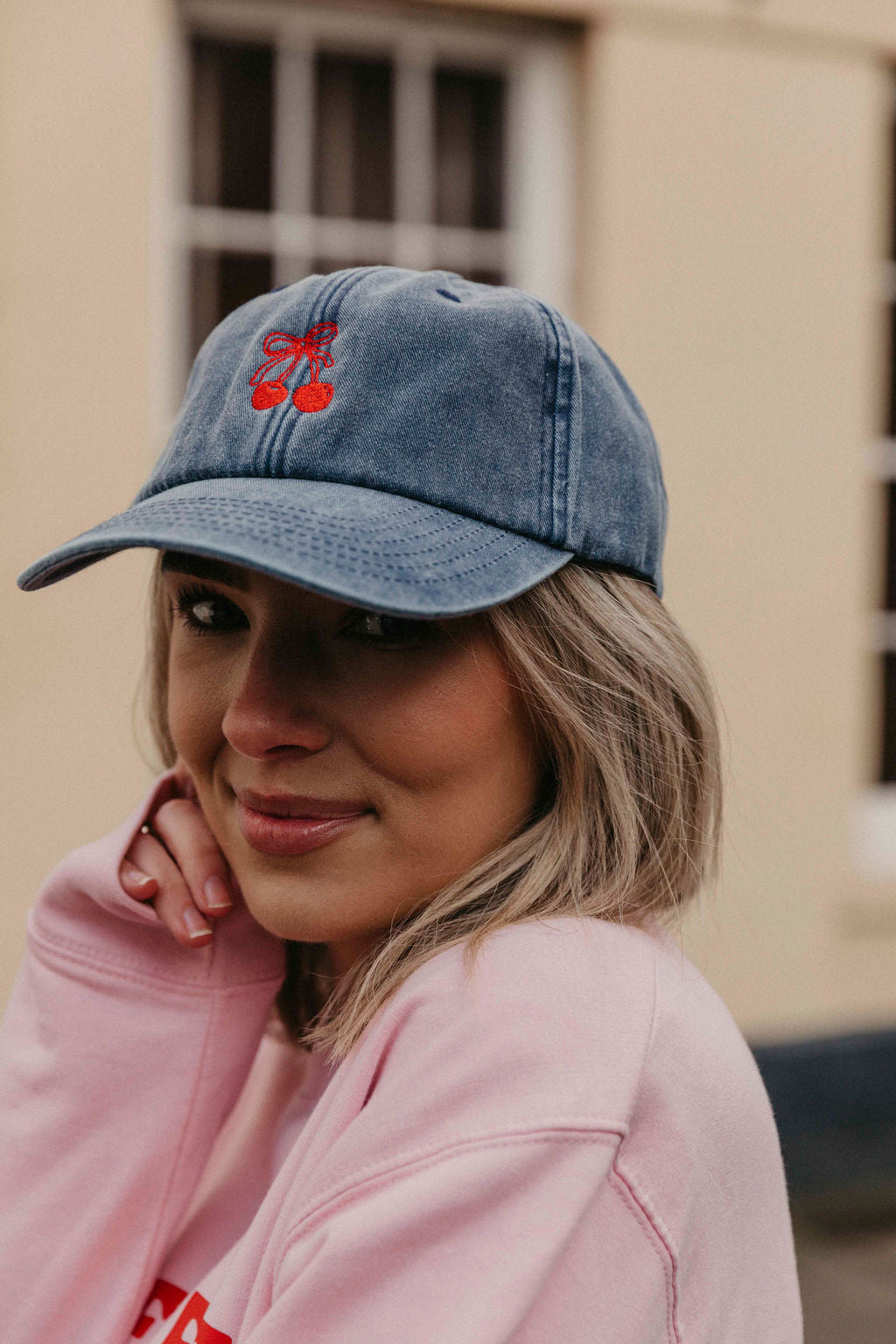 Personalised Cherry Denim Cap