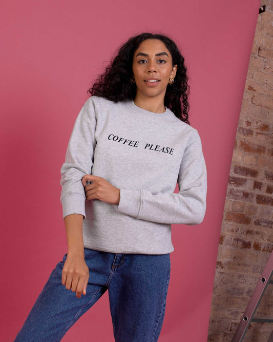 Coffee Please Slogan Sweatshirt