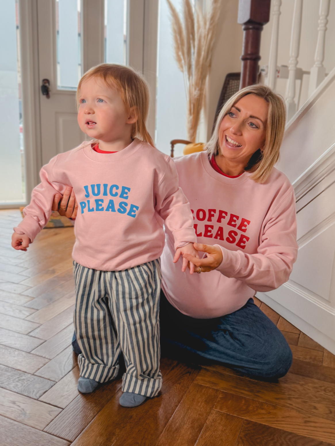 Coffee and Juice Please Adult and Child Sweatshirt Set