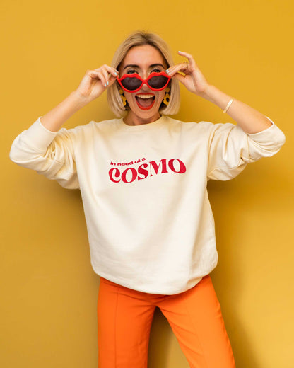 Cosmo Cocktail Slogan Pink Sweatshirt