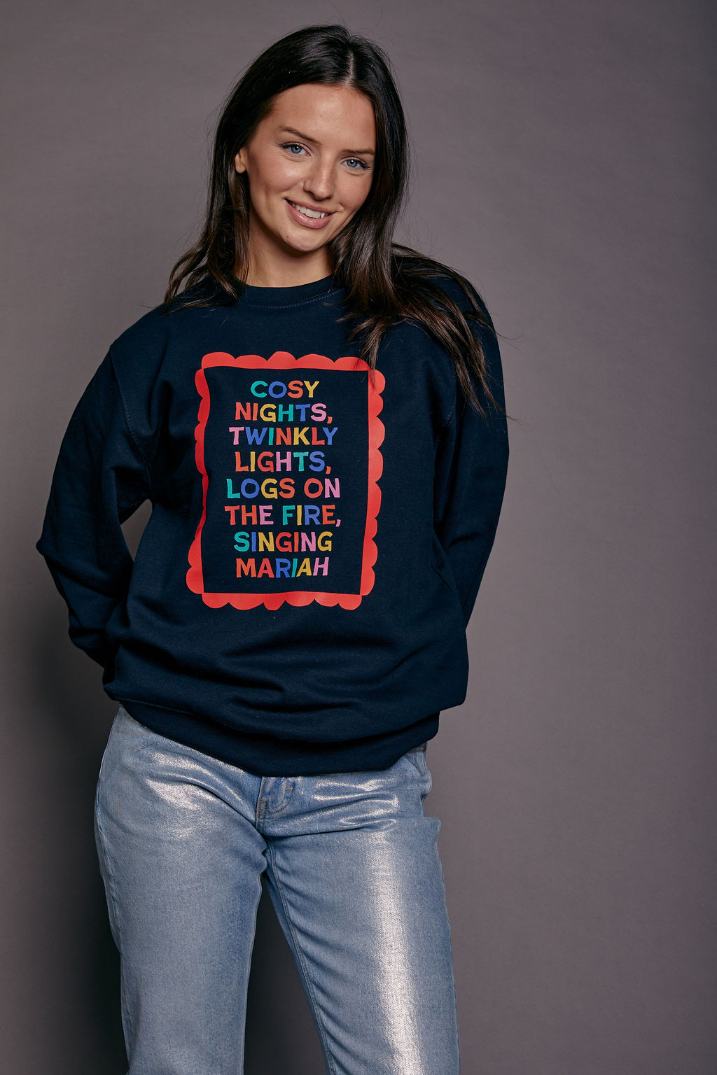 Cosy Nights Slogan Christmas Jumper