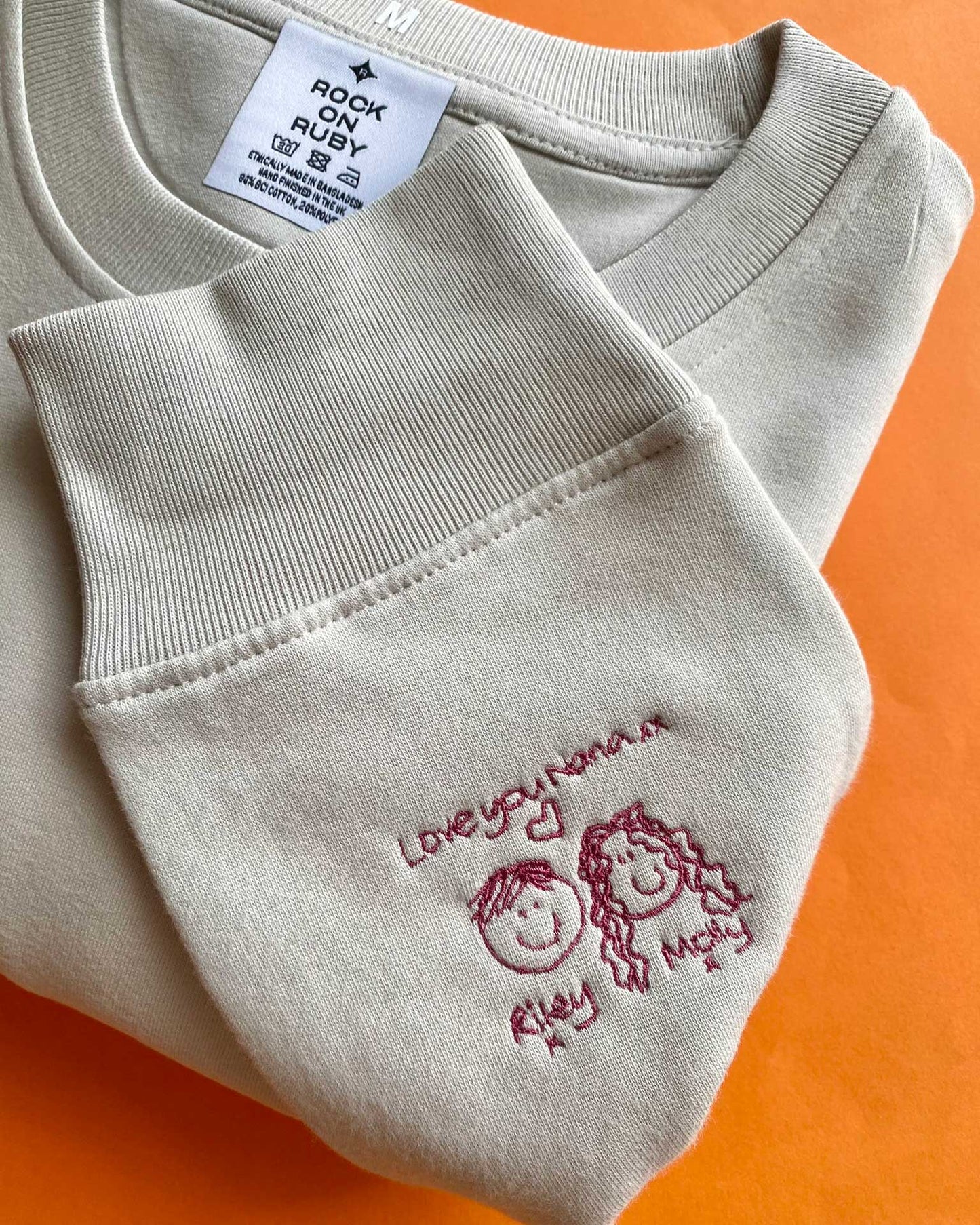 Personalised Handwriting Cuff Sweatshirt