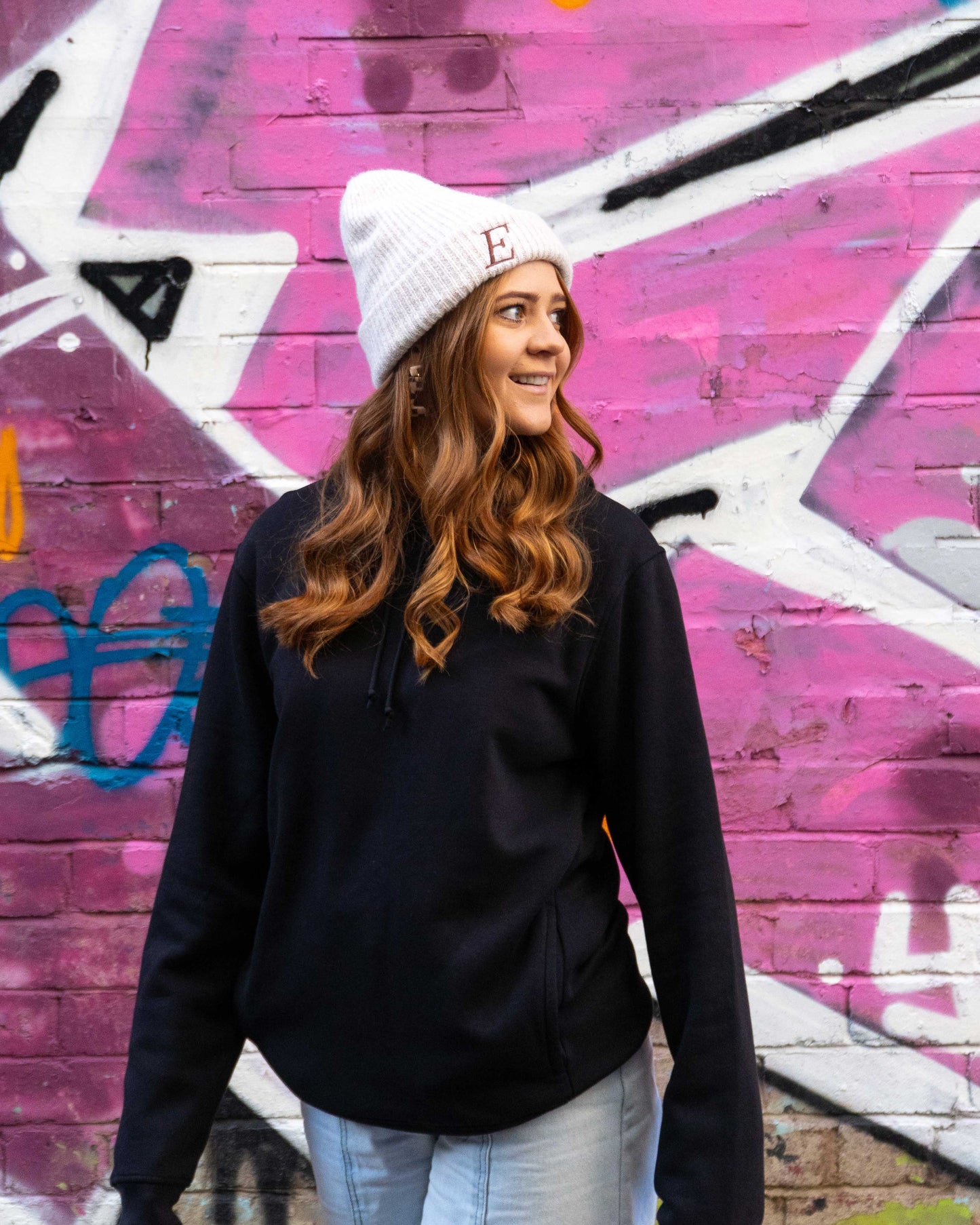 Personalised Serif Initial Embroidered Beanie Hat