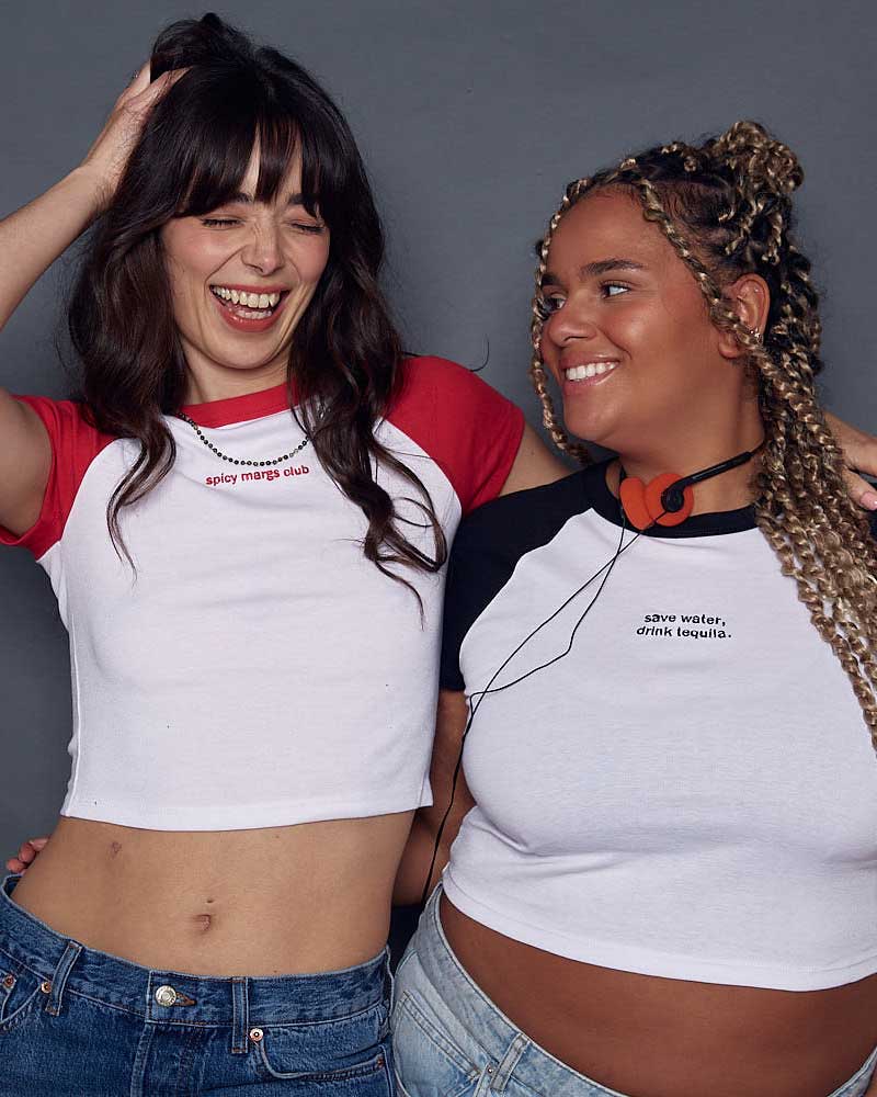 Custom Embroidered Slogan Raglan Baby Tee