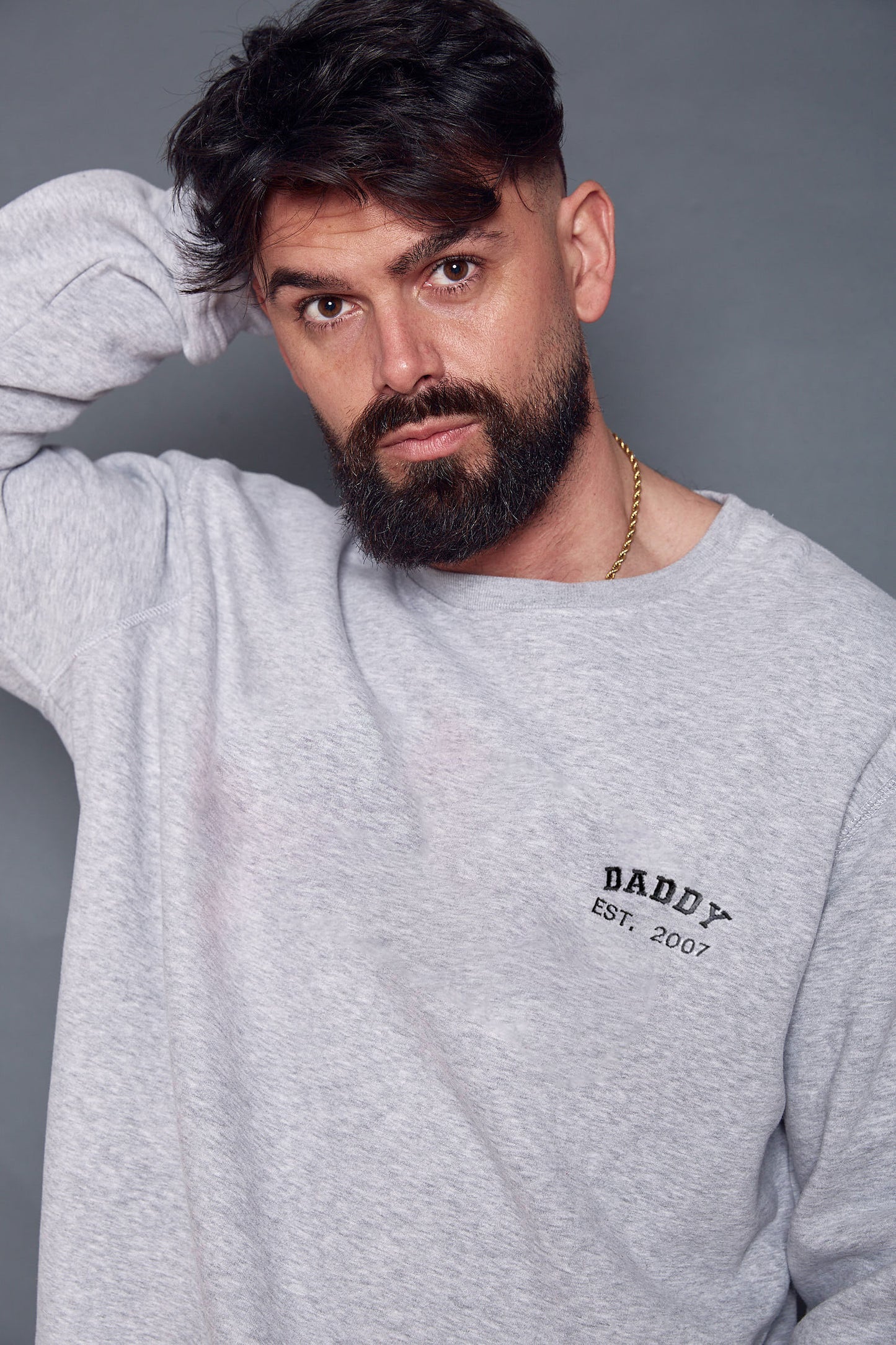 Embroidered Dad Est Year Sweatshirt