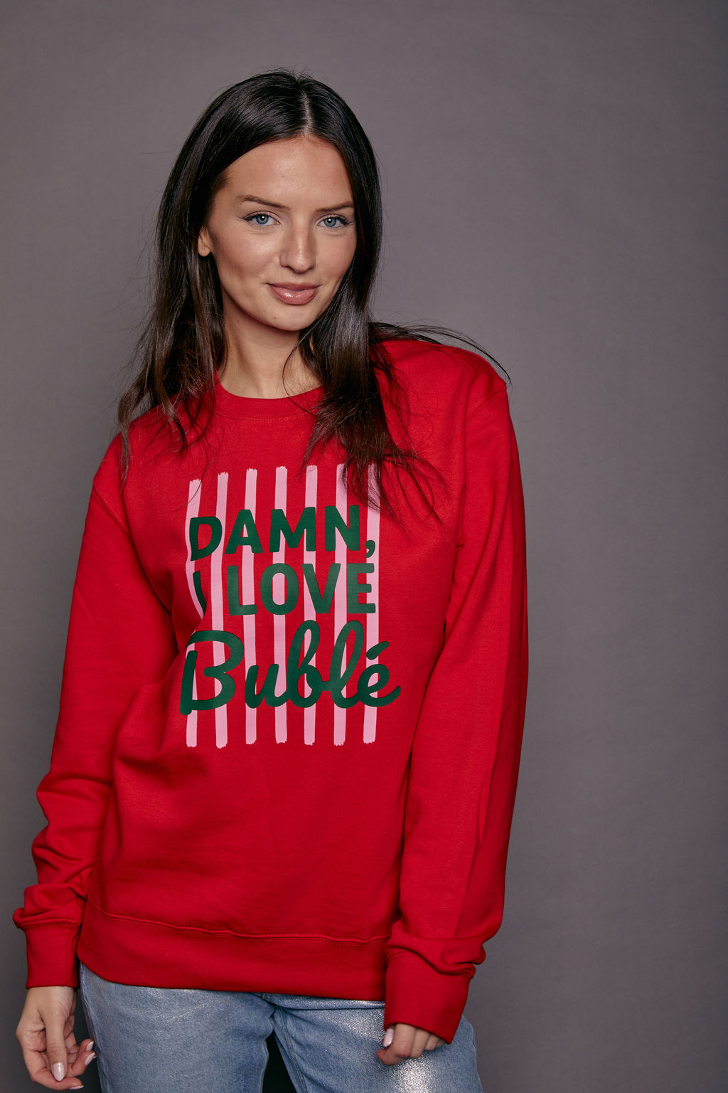 Personalised 'Damn I Love...' Slogan Christmas Jumper