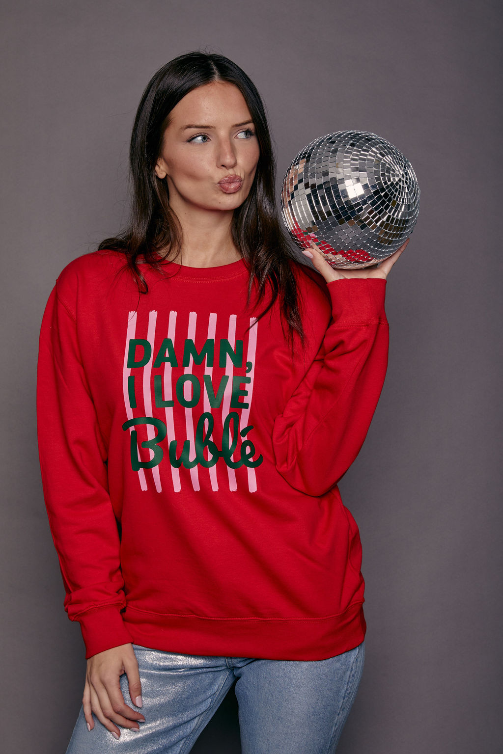 Personalised 'Damn I Love...' Slogan Christmas Jumper