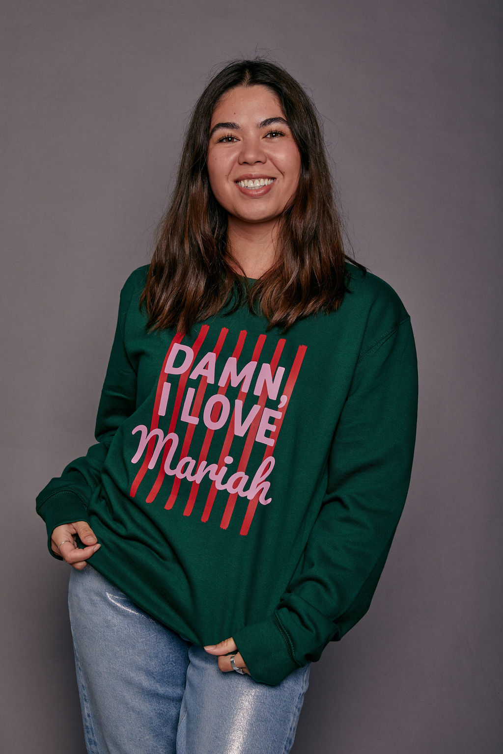 Personalised 'Damn I Love...' Slogan Christmas Jumper