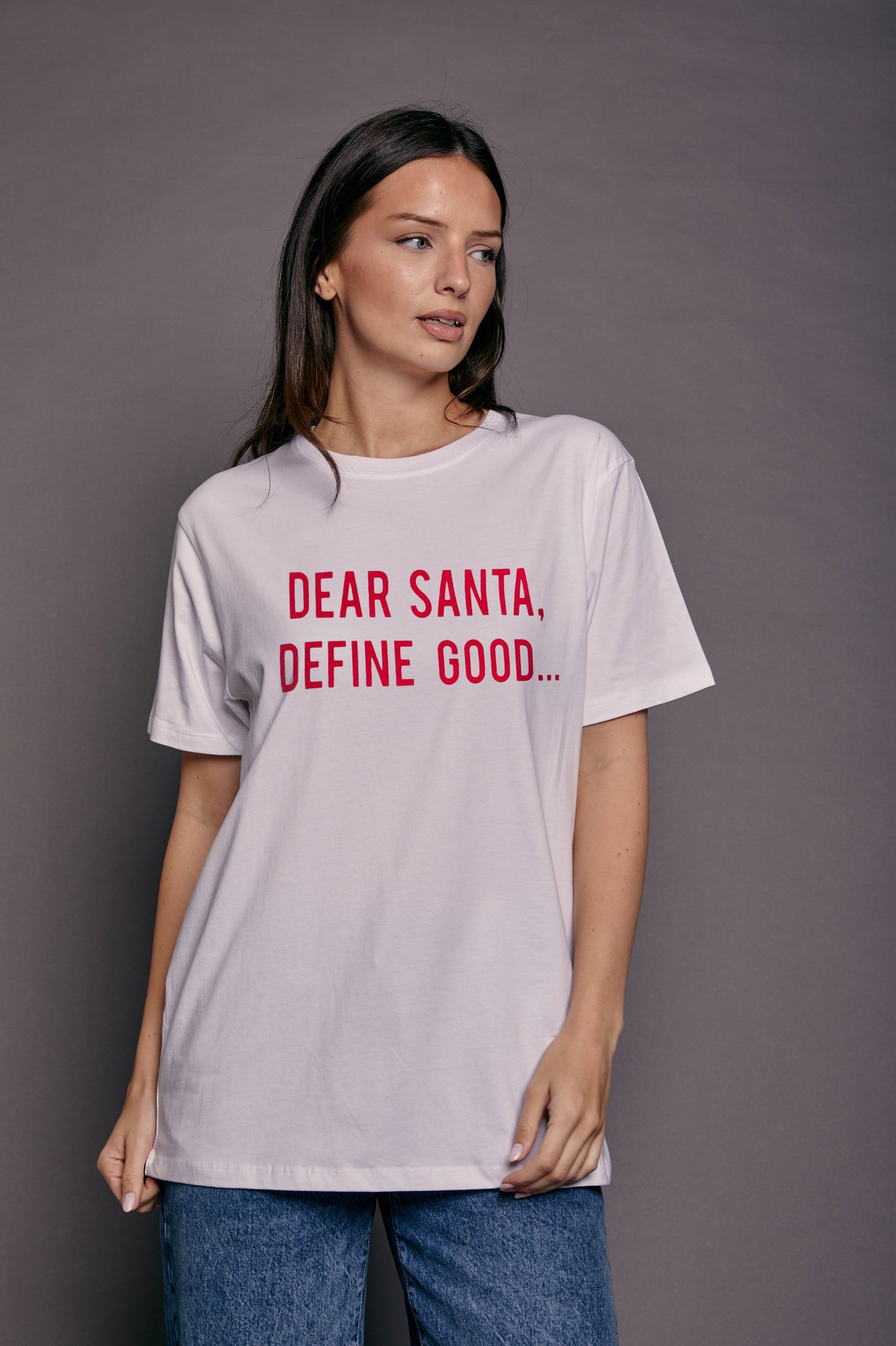 Printed 'Dear Santa, Define Good Christmas' T-Shirt by Rock On Ruby