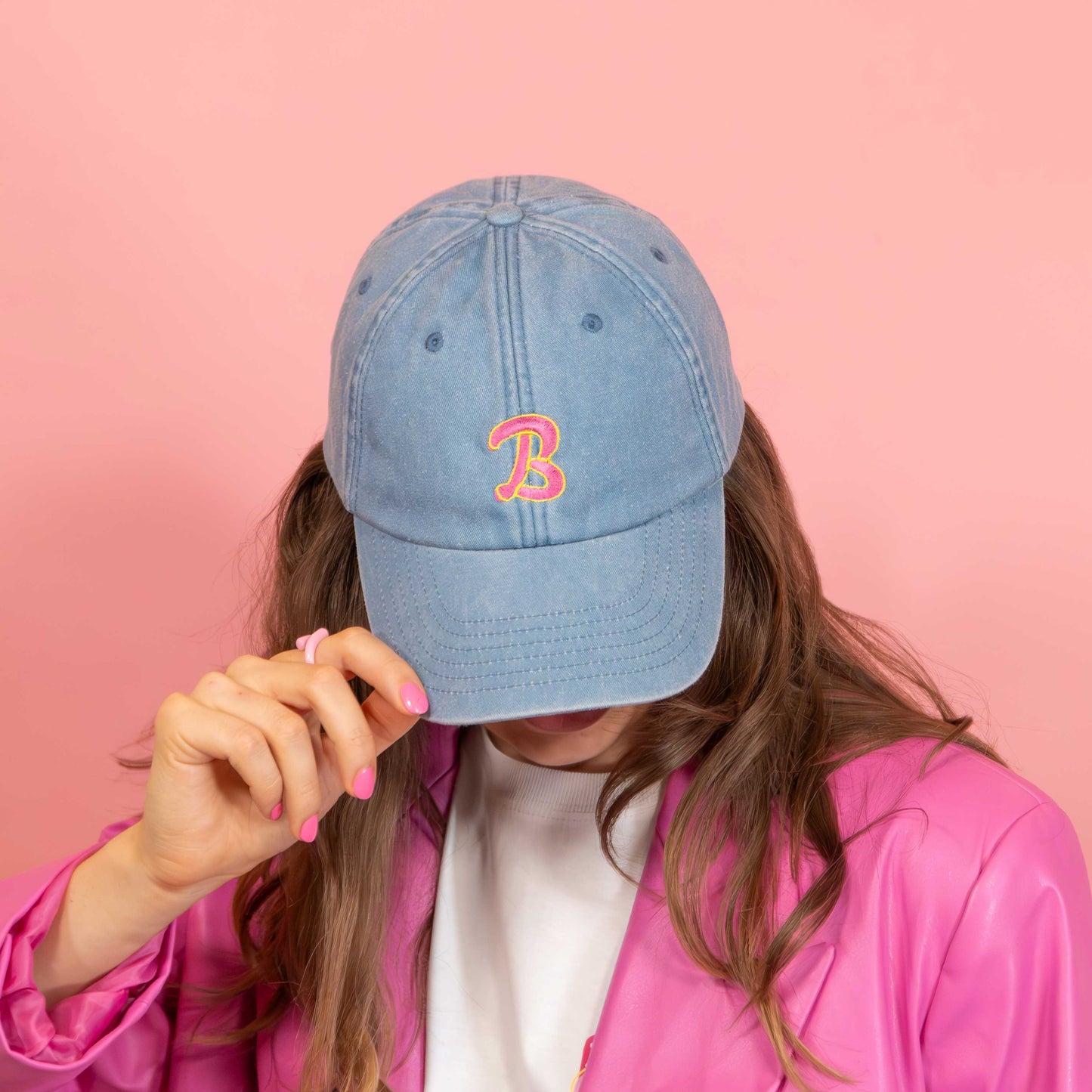 Personalised Dolly Initial Denim Cap