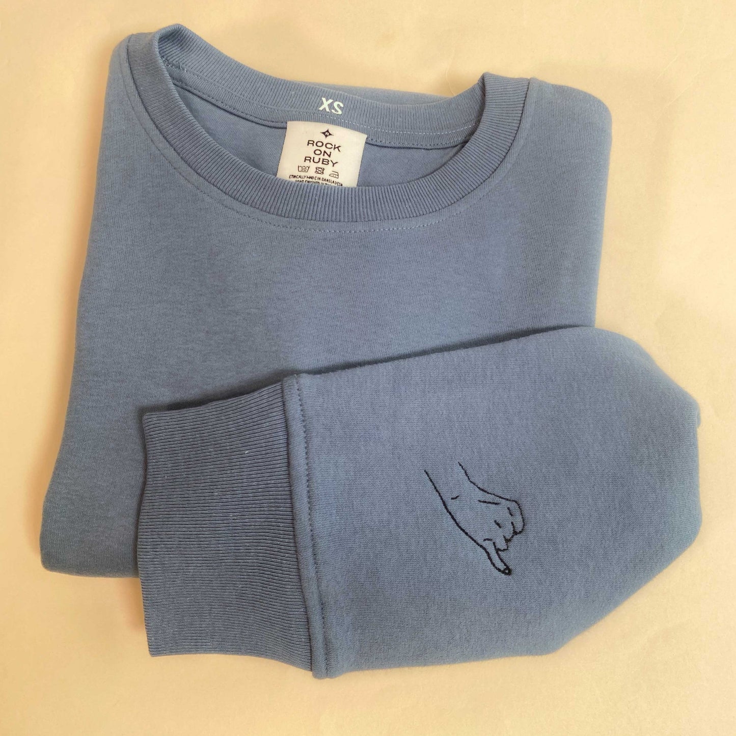XS Dusky Blue Pinky Promise Sweatshirt SALE