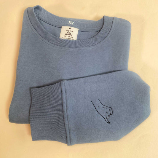 XS Dusky Blue Pinky Promise Sweatshirt SALE