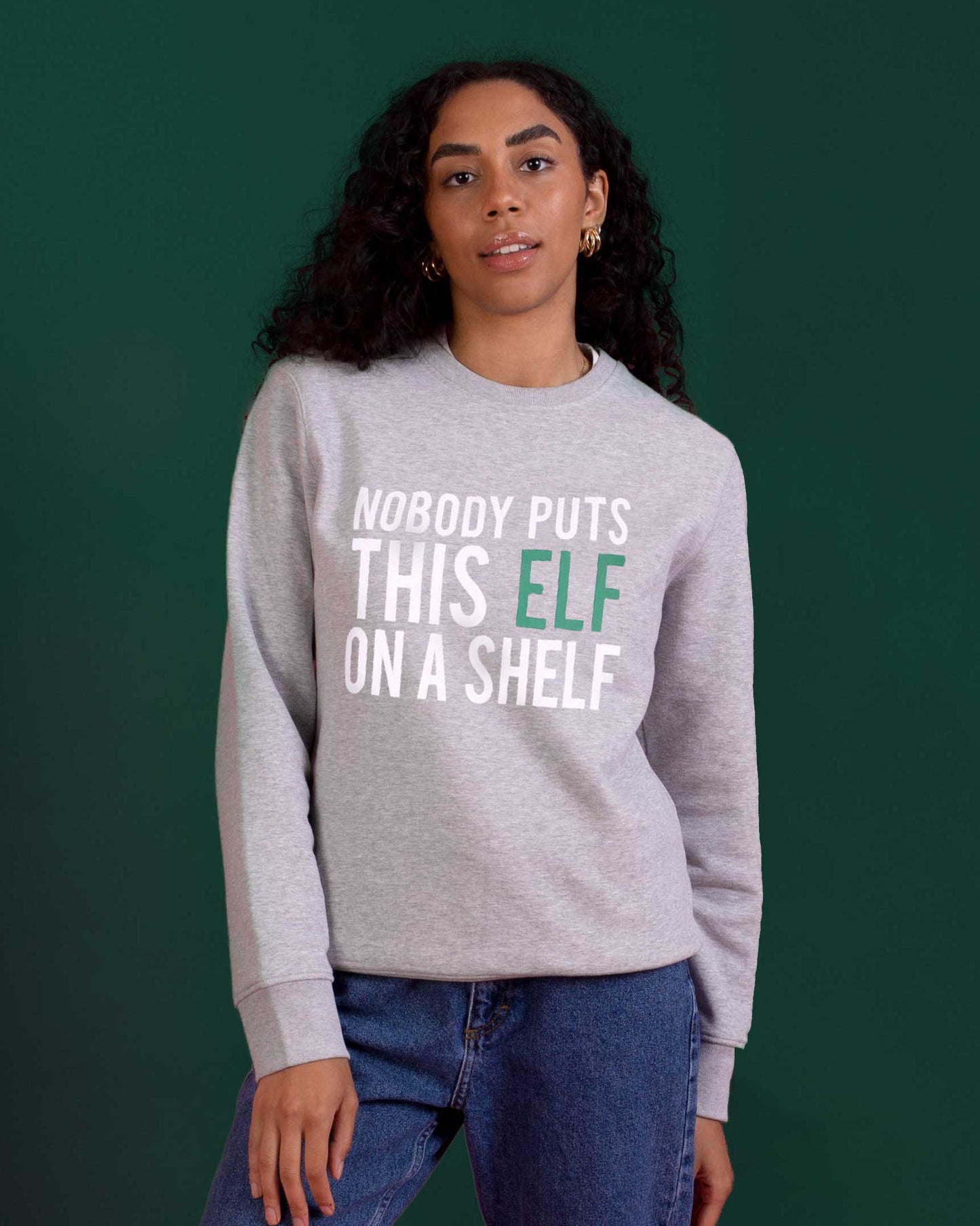 Nobody Puts This Elf On A Shelf Christmas Jumper