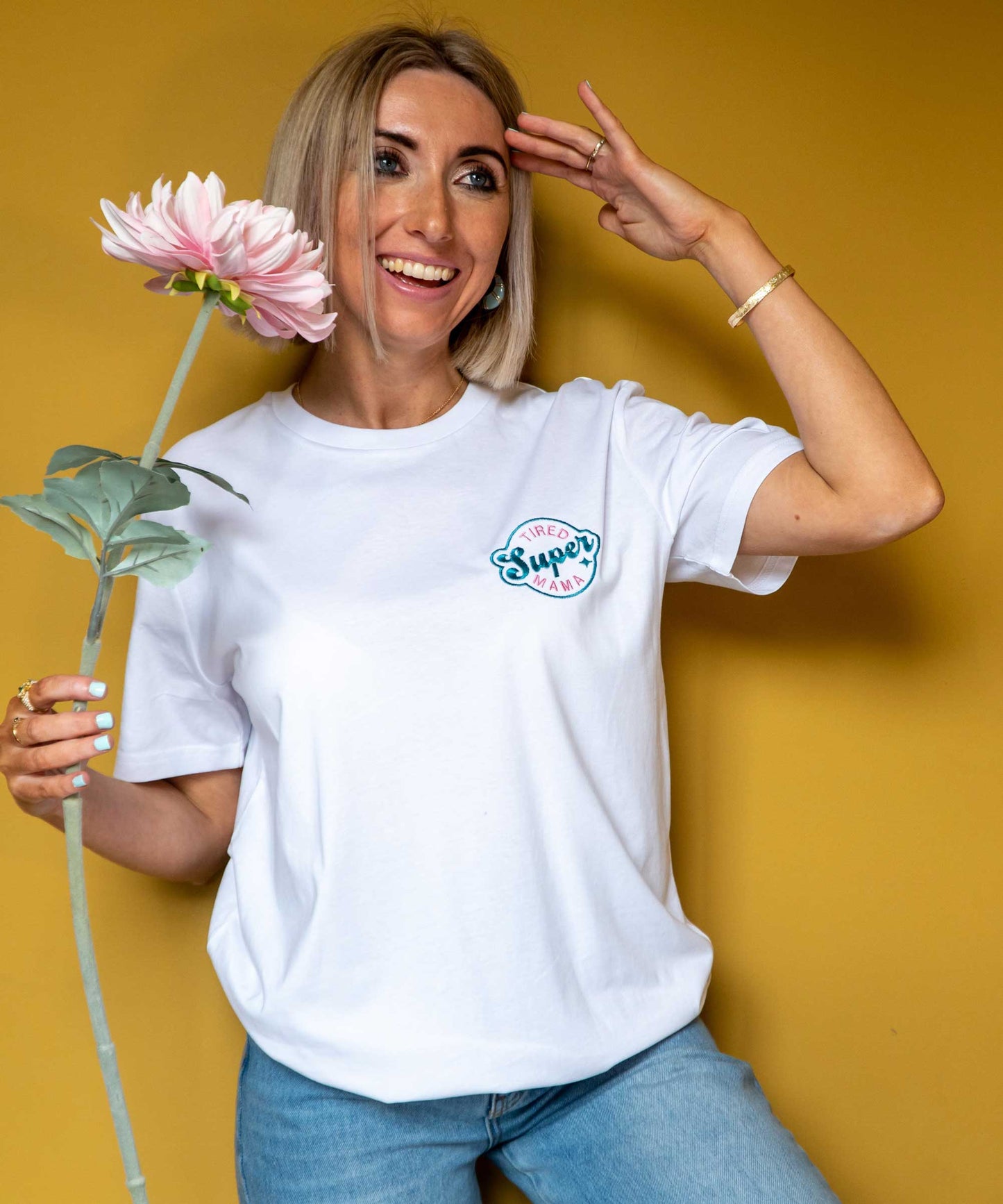 Super Mama Personalised Badge T-Shirt