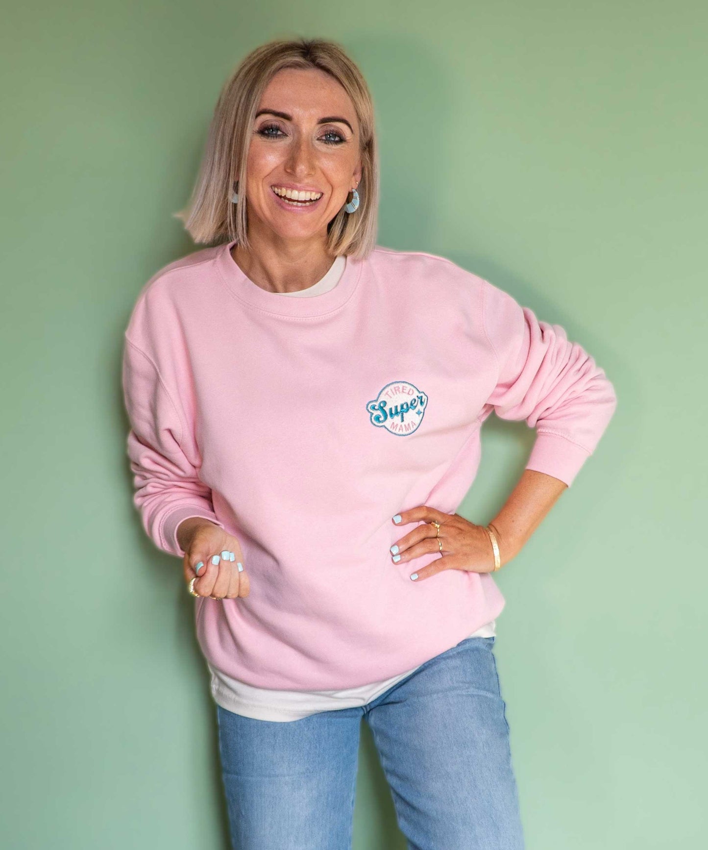 Super Mama Personalised Badge Sweatshirt