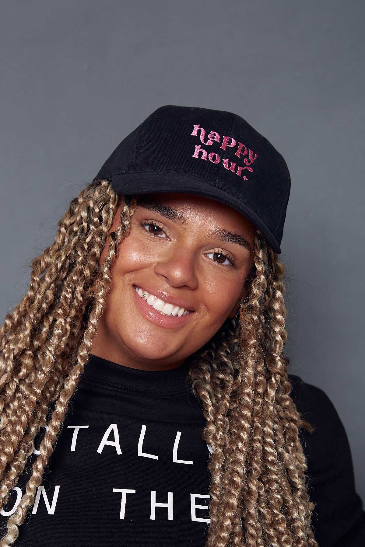 Embroidered Happy Hour Slogan Cap