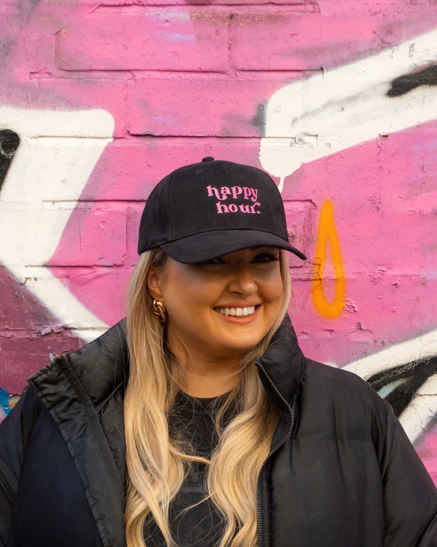 Embroidered Happy Hour Slogan Cap