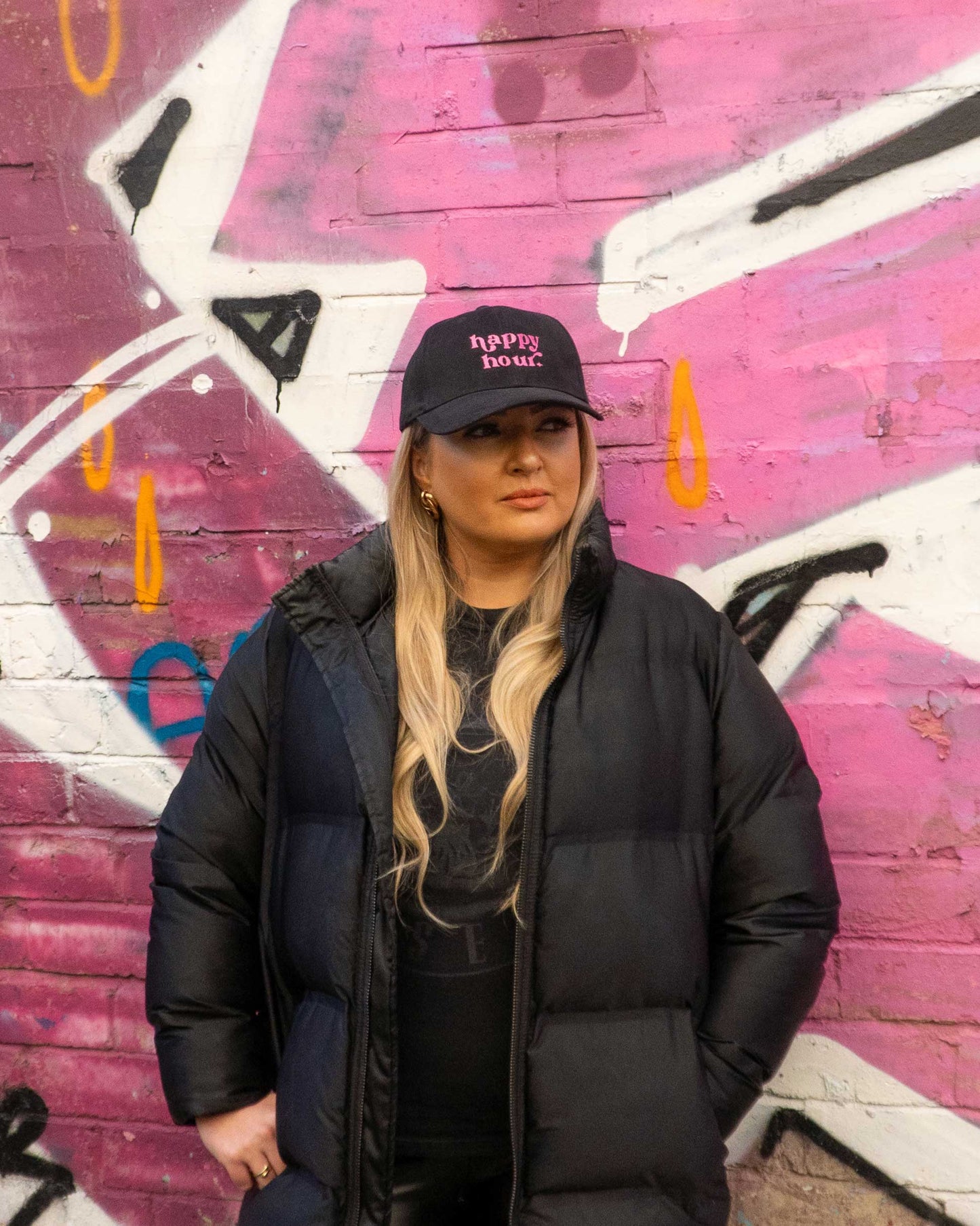 Embroidered Happy Hour Slogan Cap