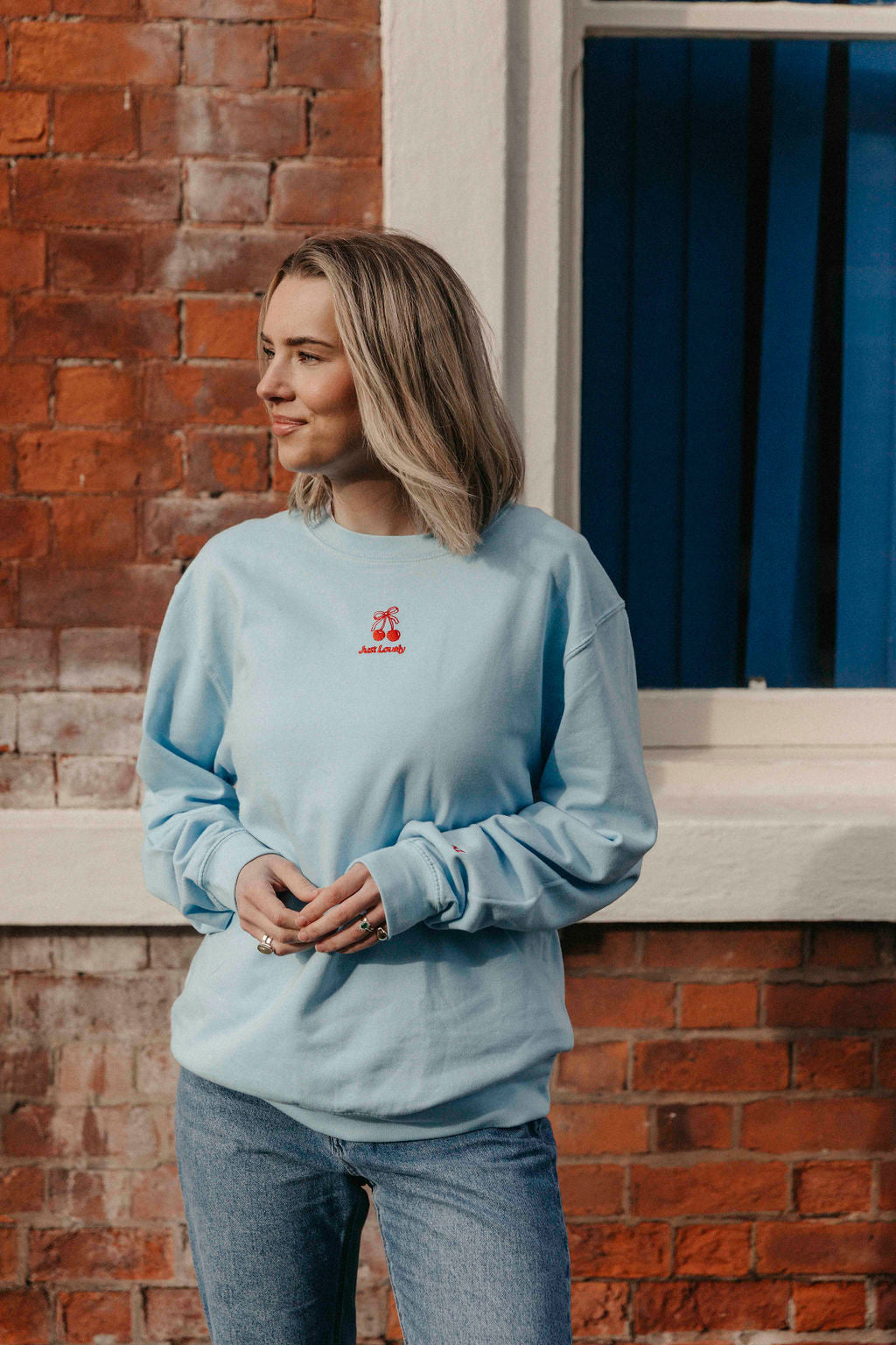 Embroidered Cherry Adult and Child Sweatshirt Set