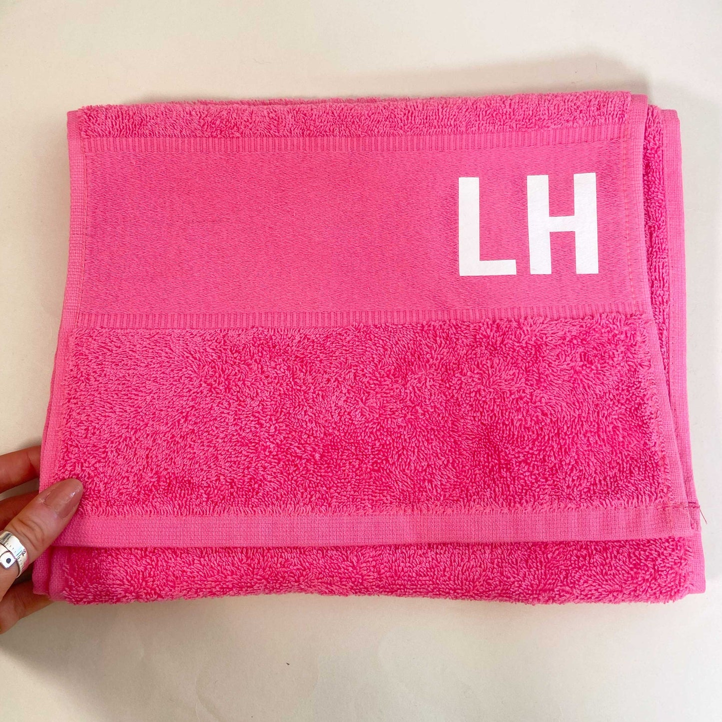 LH Pink Initial Gym Towel SALE