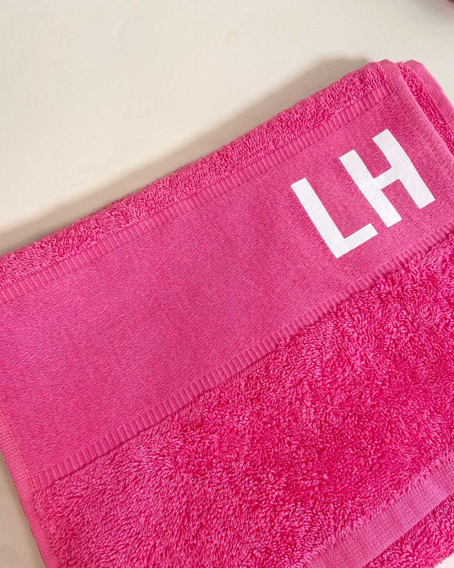 LH Pink Initial Gym Towel SALE