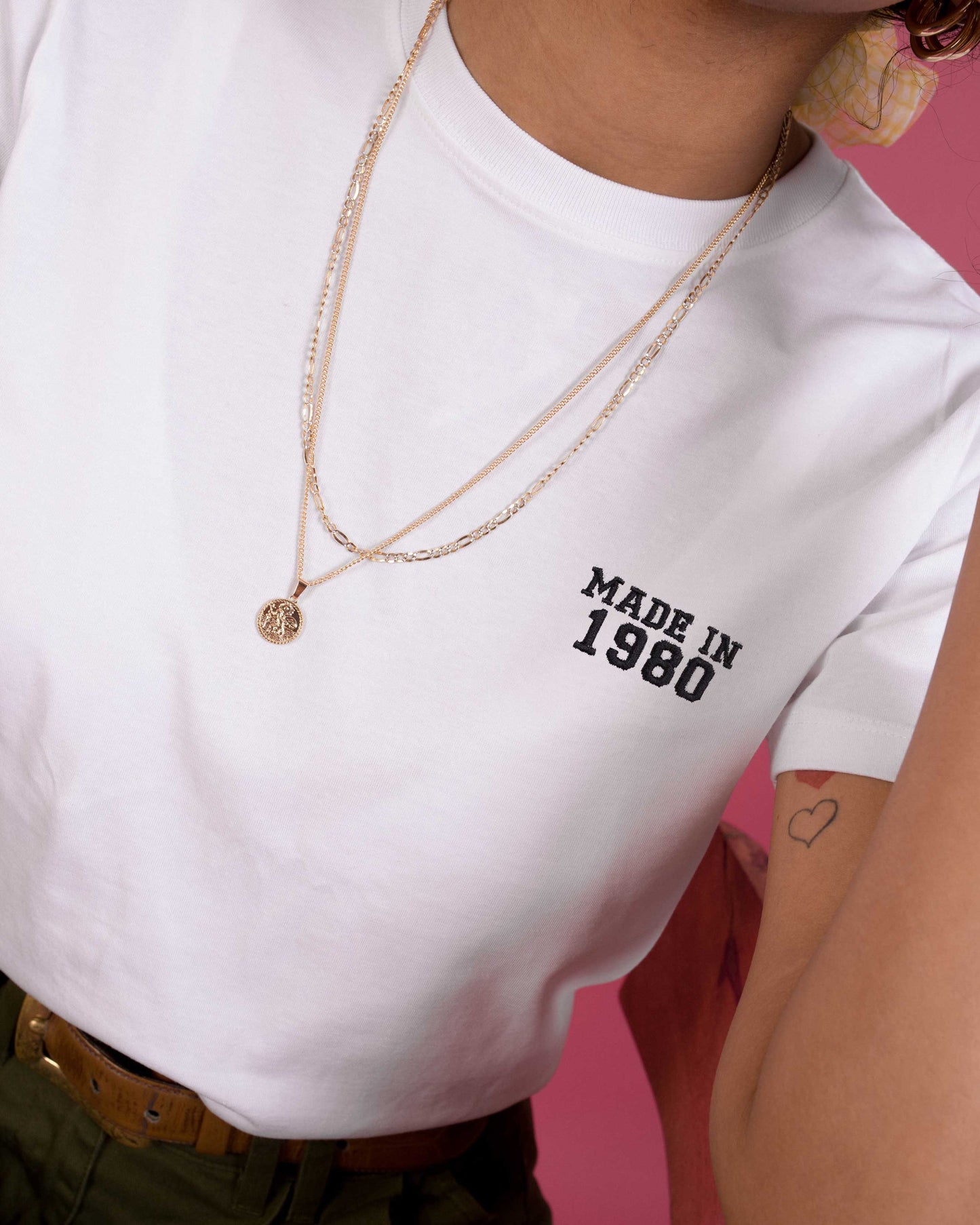 Embroidered Made In Year T-shirt