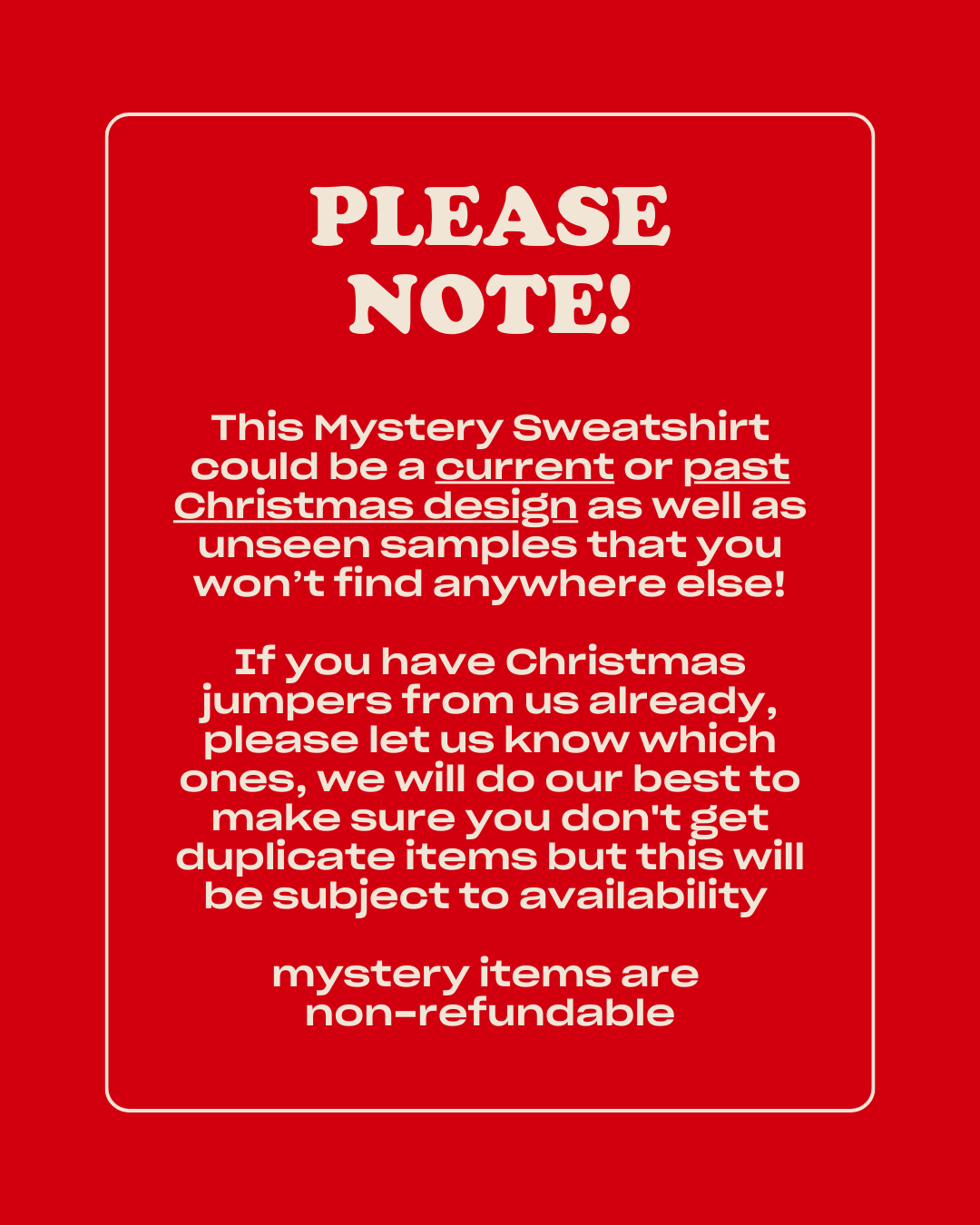 Mystery Christmas Jumper Sweatshirt