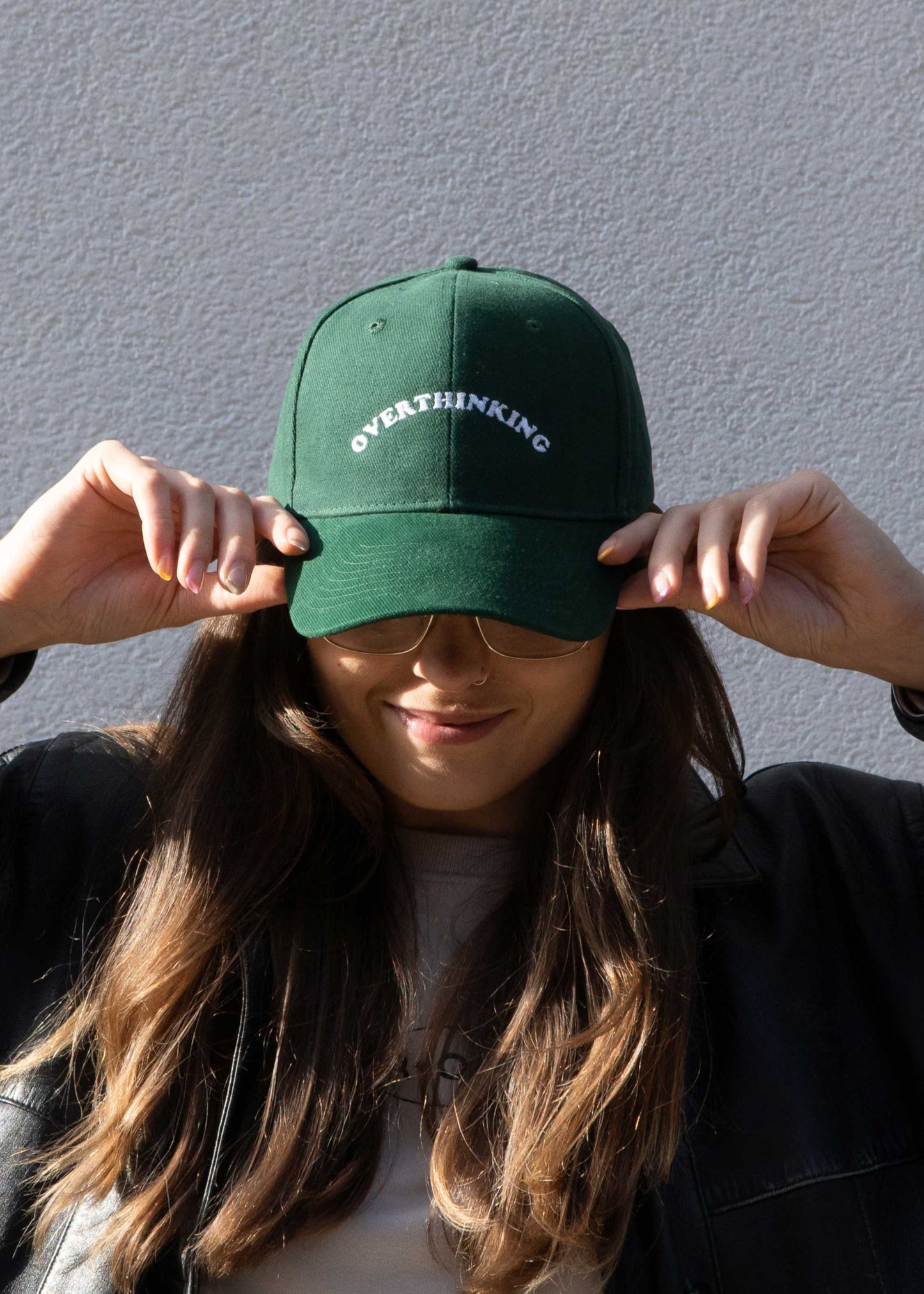 Embroidered Overthinking Slogan Cap