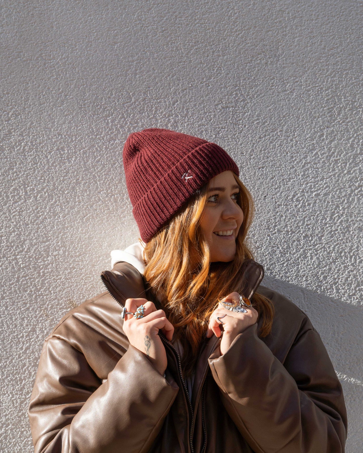 Personalised Brush Script Initial Embroidered Beanie Hat