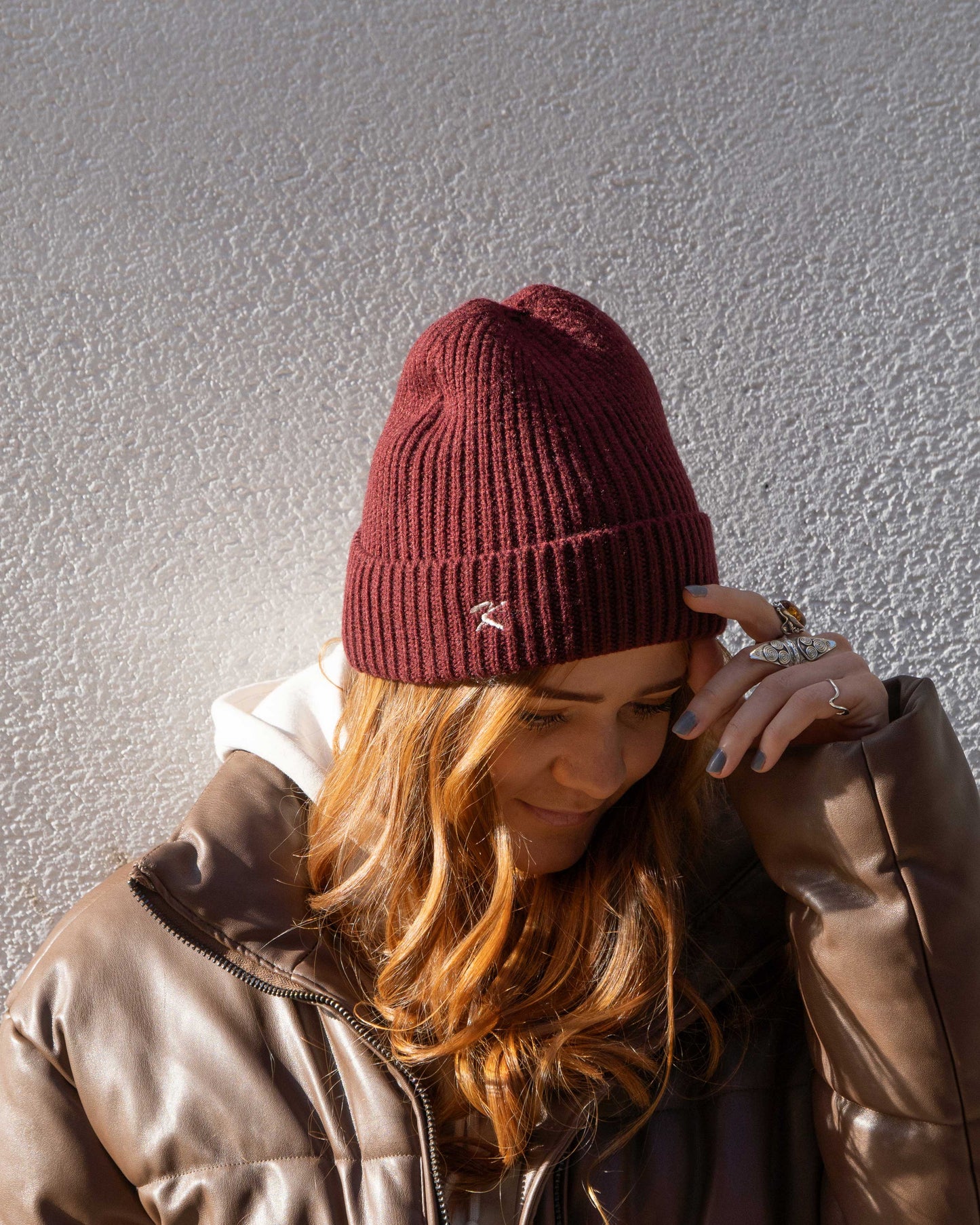 Personalised Brush Script Initial Embroidered Beanie Hat