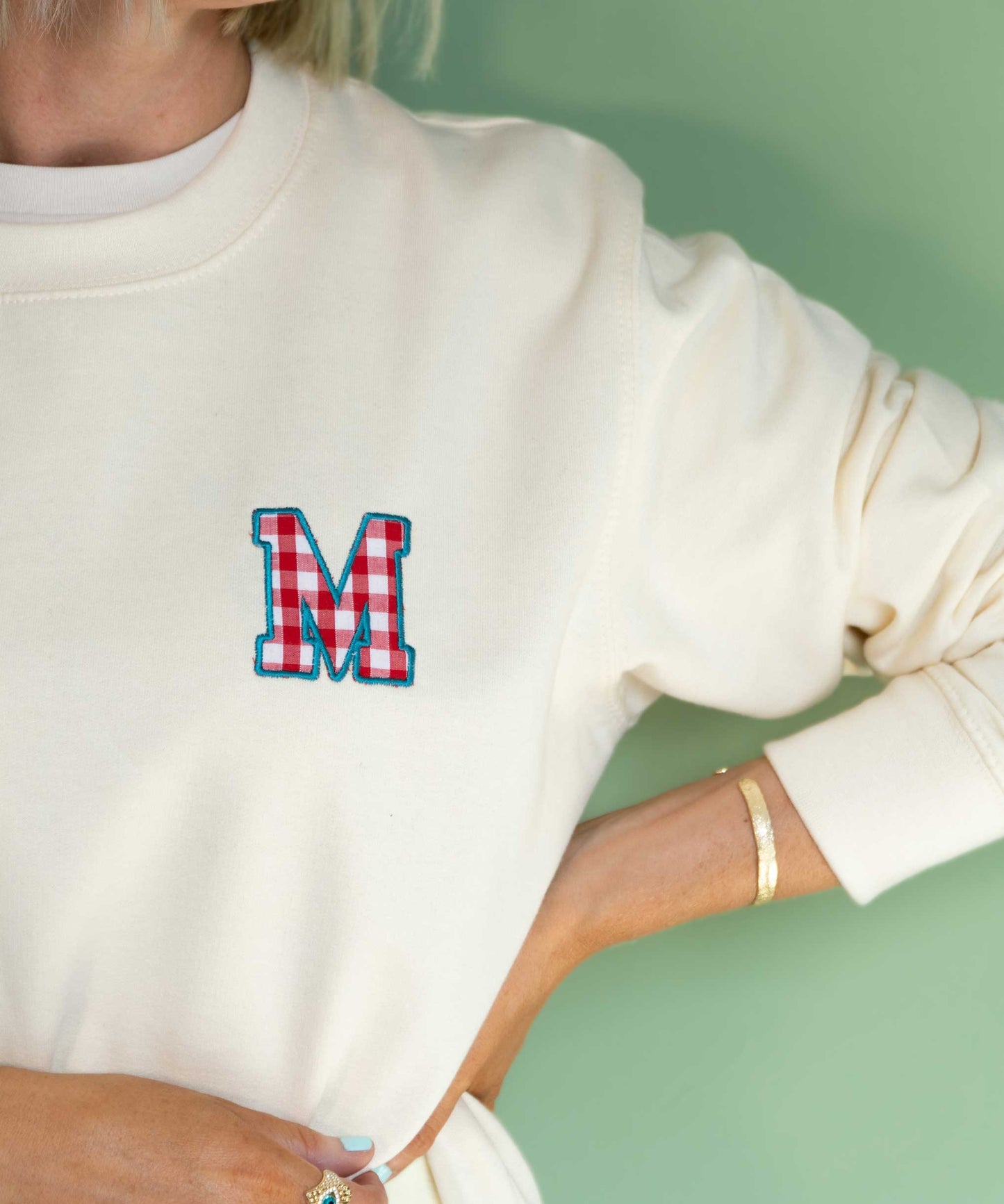 Personalised Gingham Initial Sweatshirt