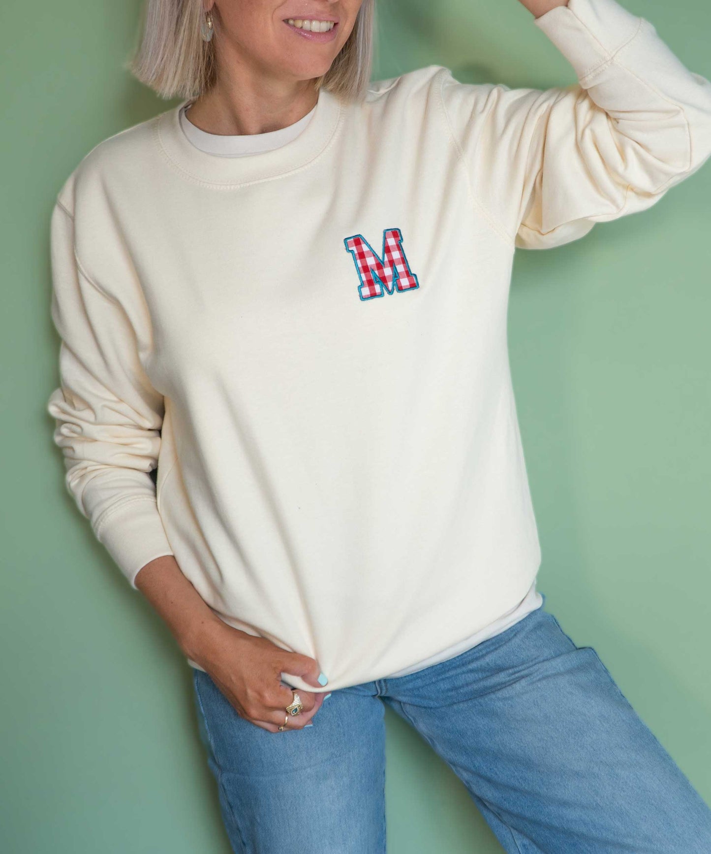 Personalised Gingham Initial Sweatshirt
