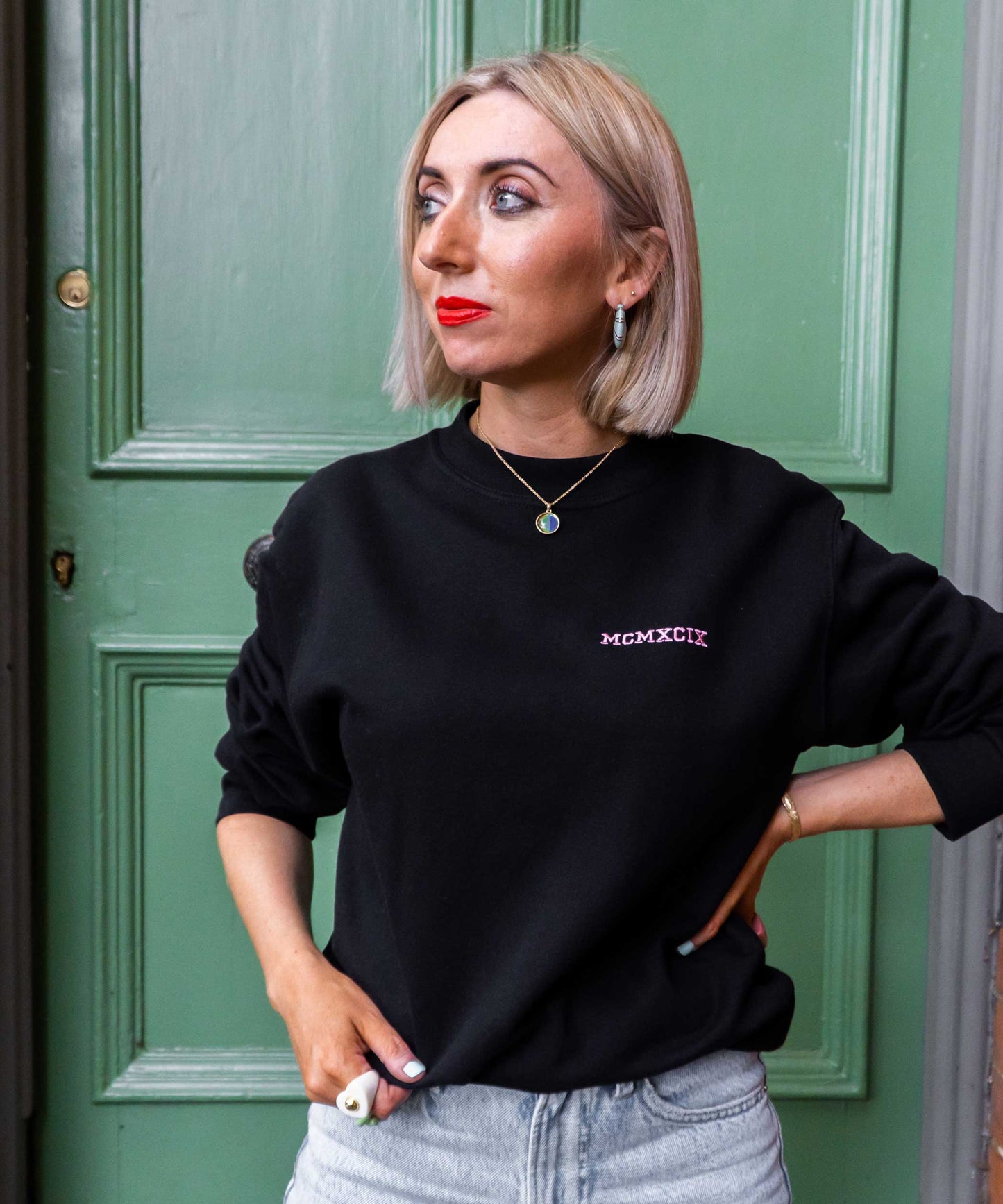 Embroidered Roman numerals Personalised Year Sweatshirt