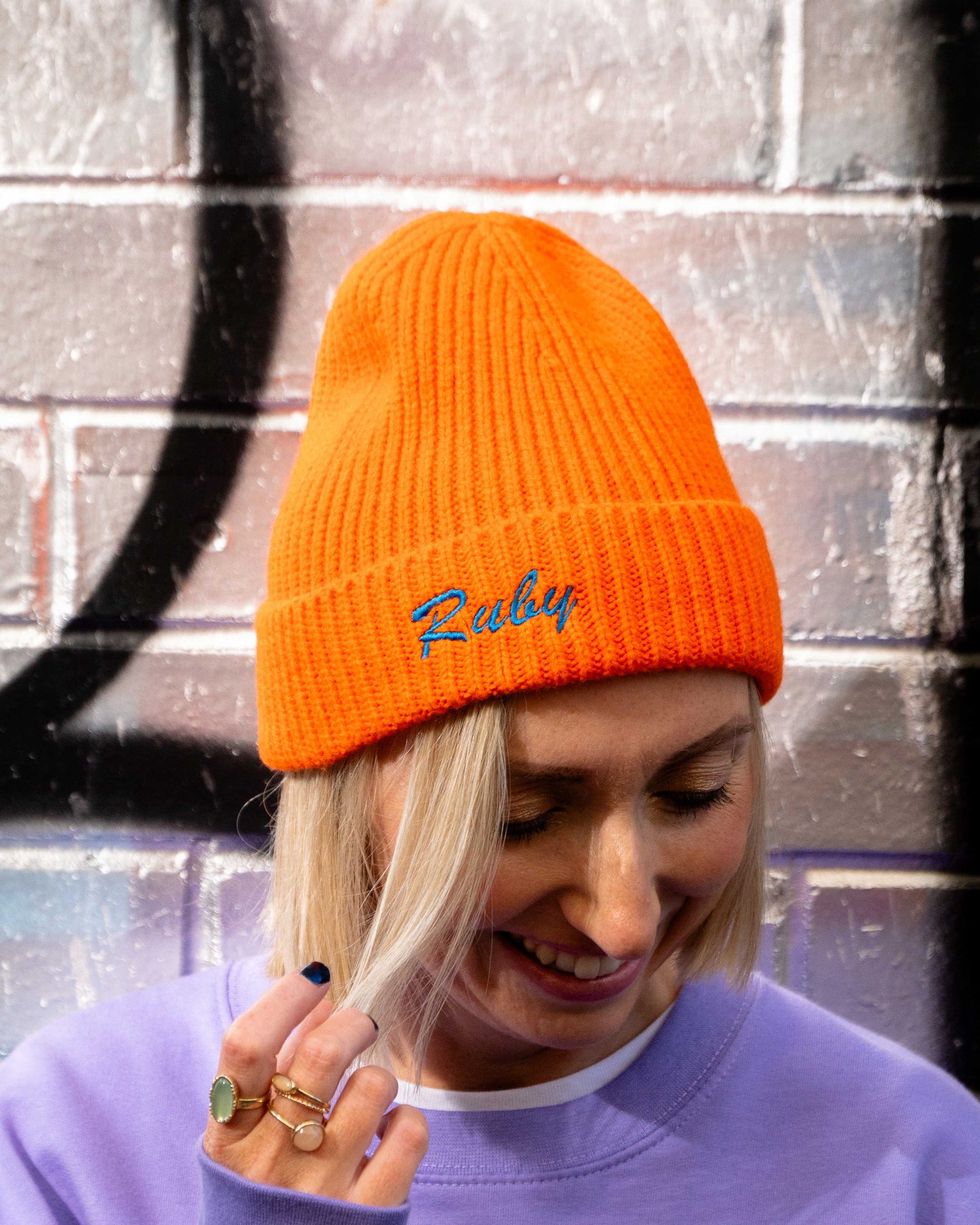 Personalised Custom Name Embroidered Beanie Hat