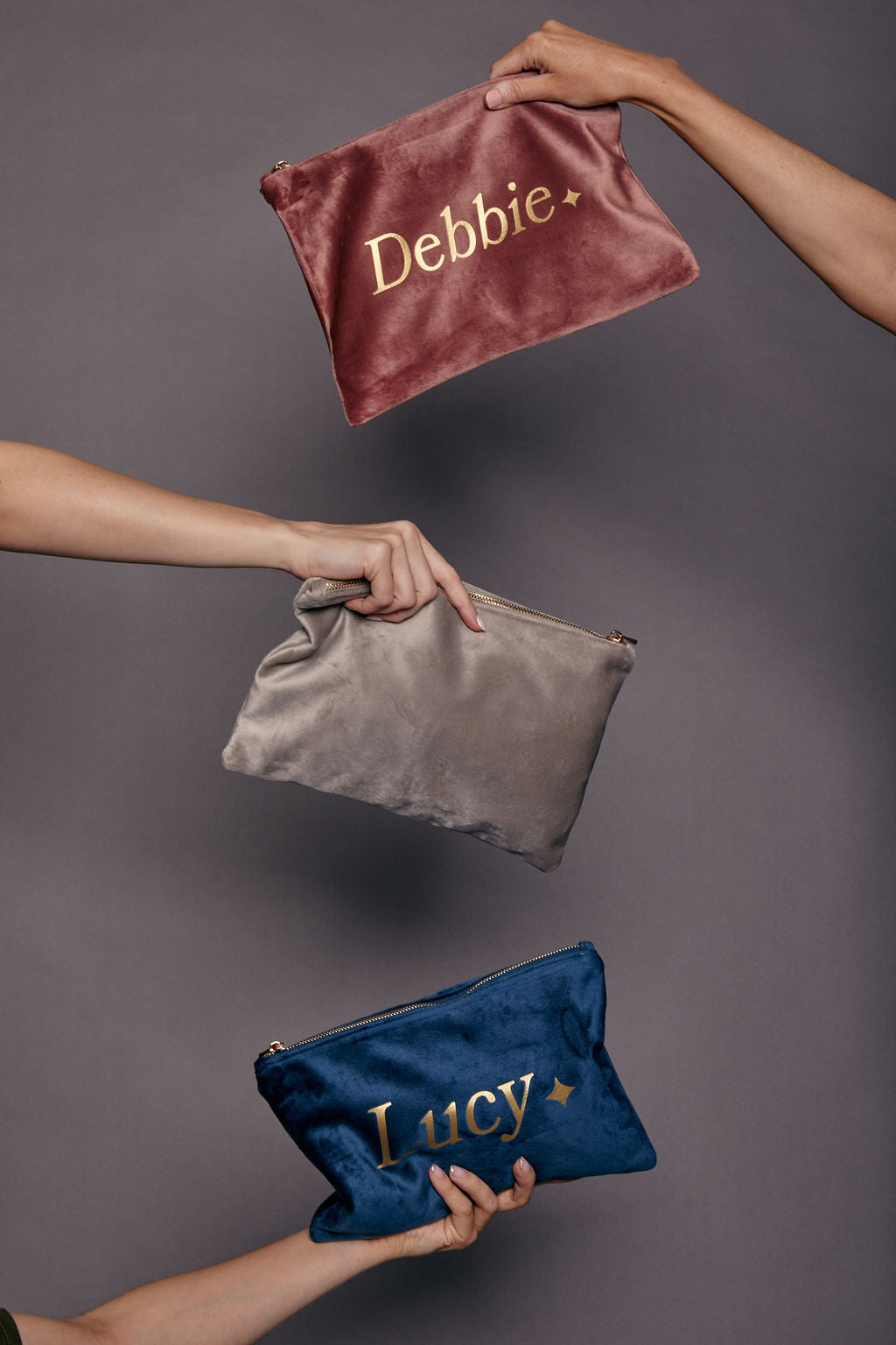 Personalised Name Velvet Accessory Bag