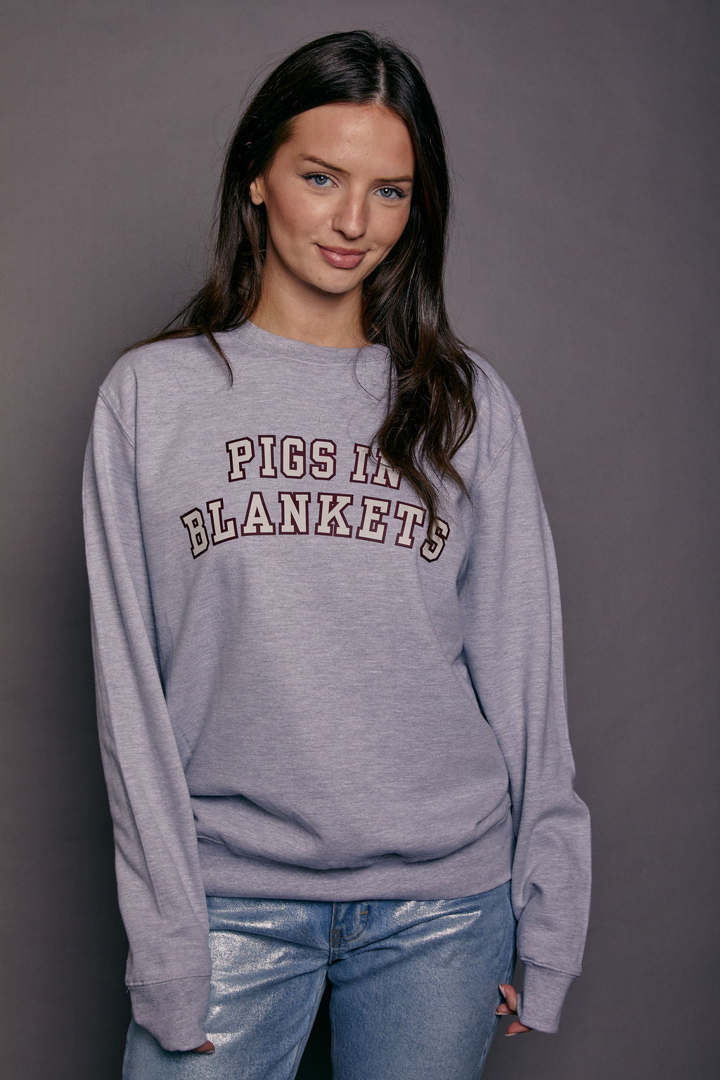 Pigs in Blankets Slogan Varsity Christmas Jumper