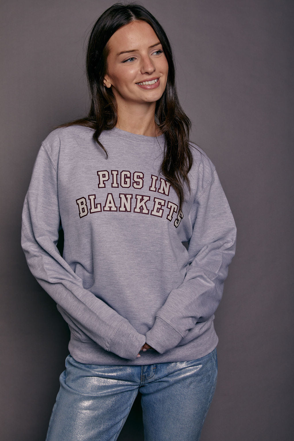 Pigs in Blankets Slogan Varsity Christmas Jumper
