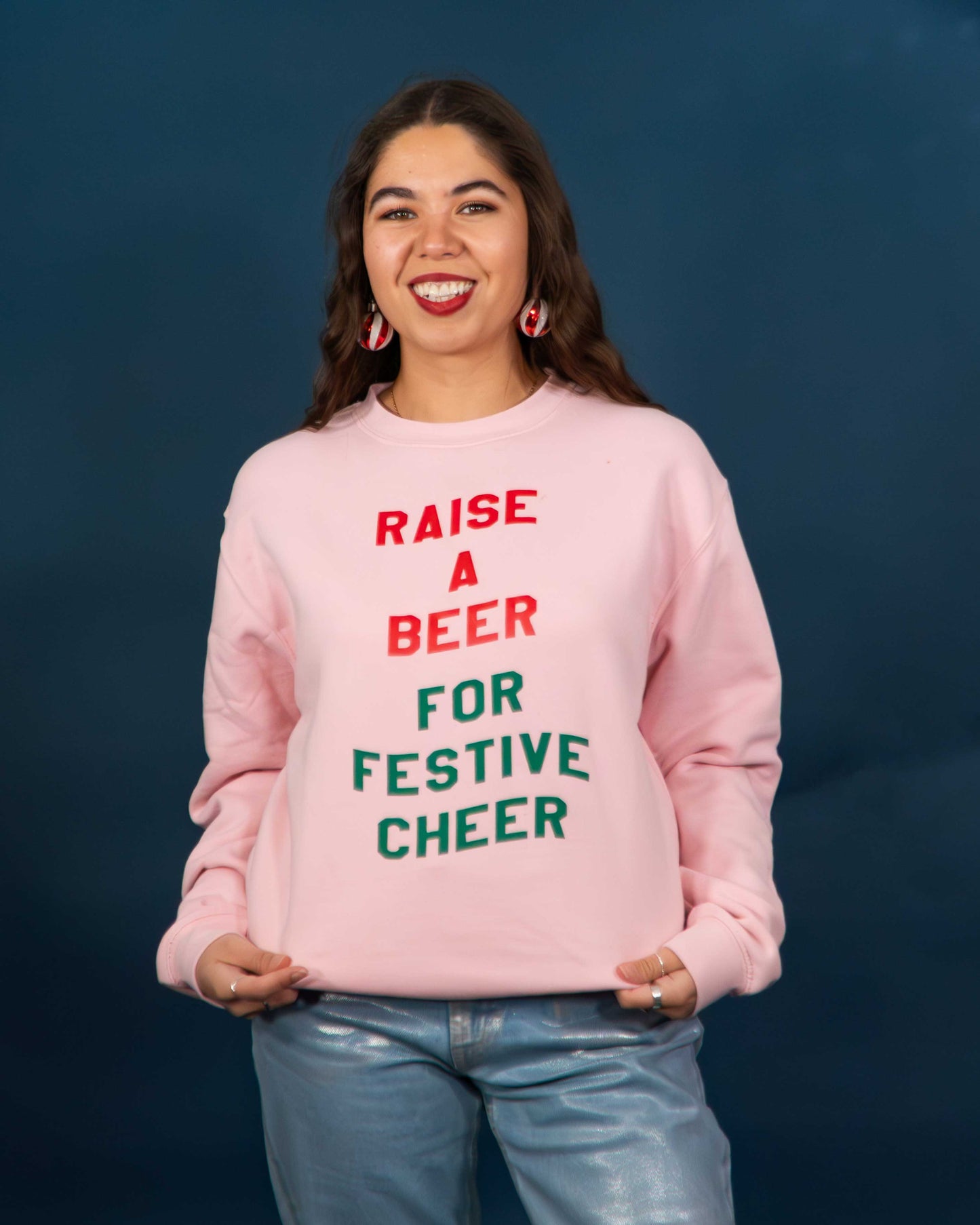 Raise a Beer for Festive Cheer Unisex Christmas Jumper