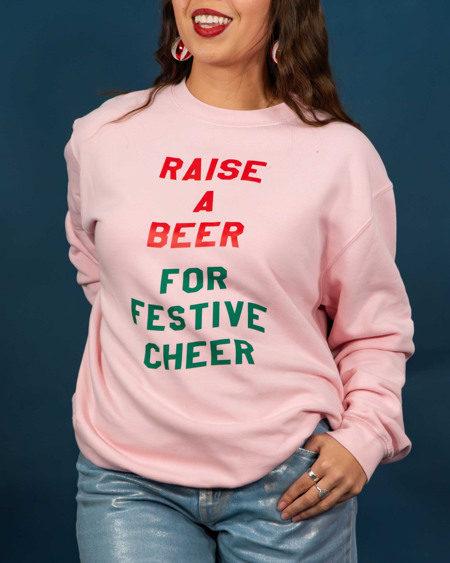 Raise a Beer for Festive Cheer Unisex Christmas Jumper