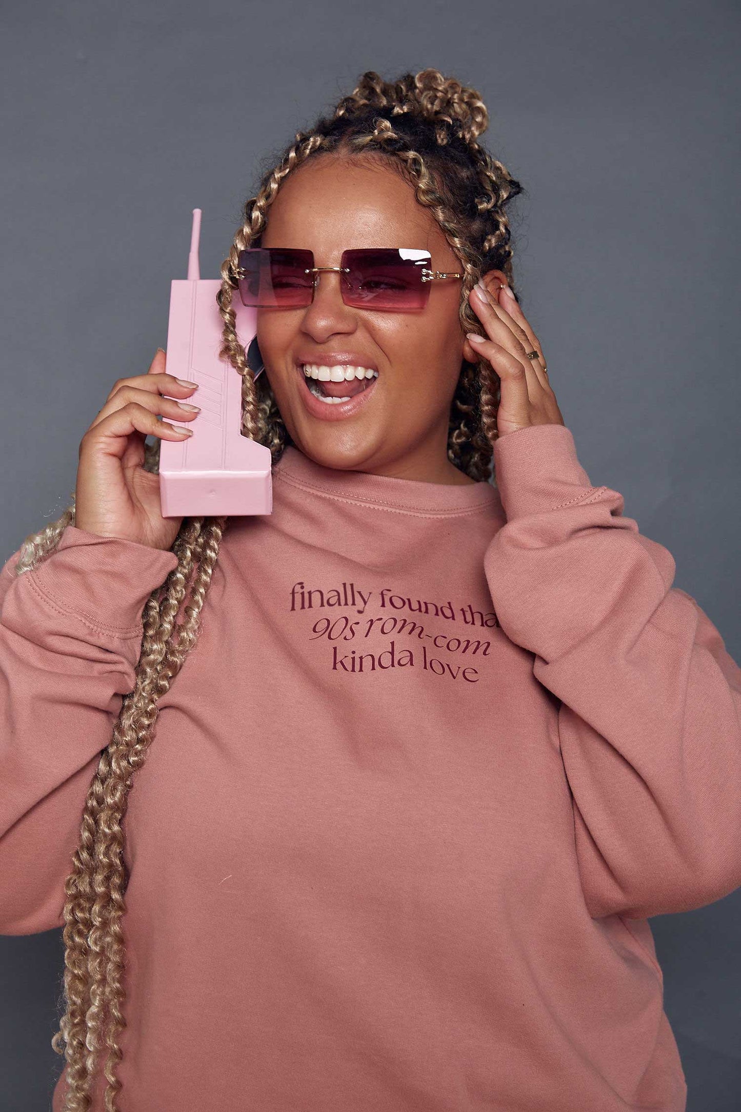 Rom Com Kinda Love Slogan Sweatshirt