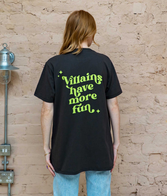 XL Villains Have More Fun Charcoal T-shirt SALE