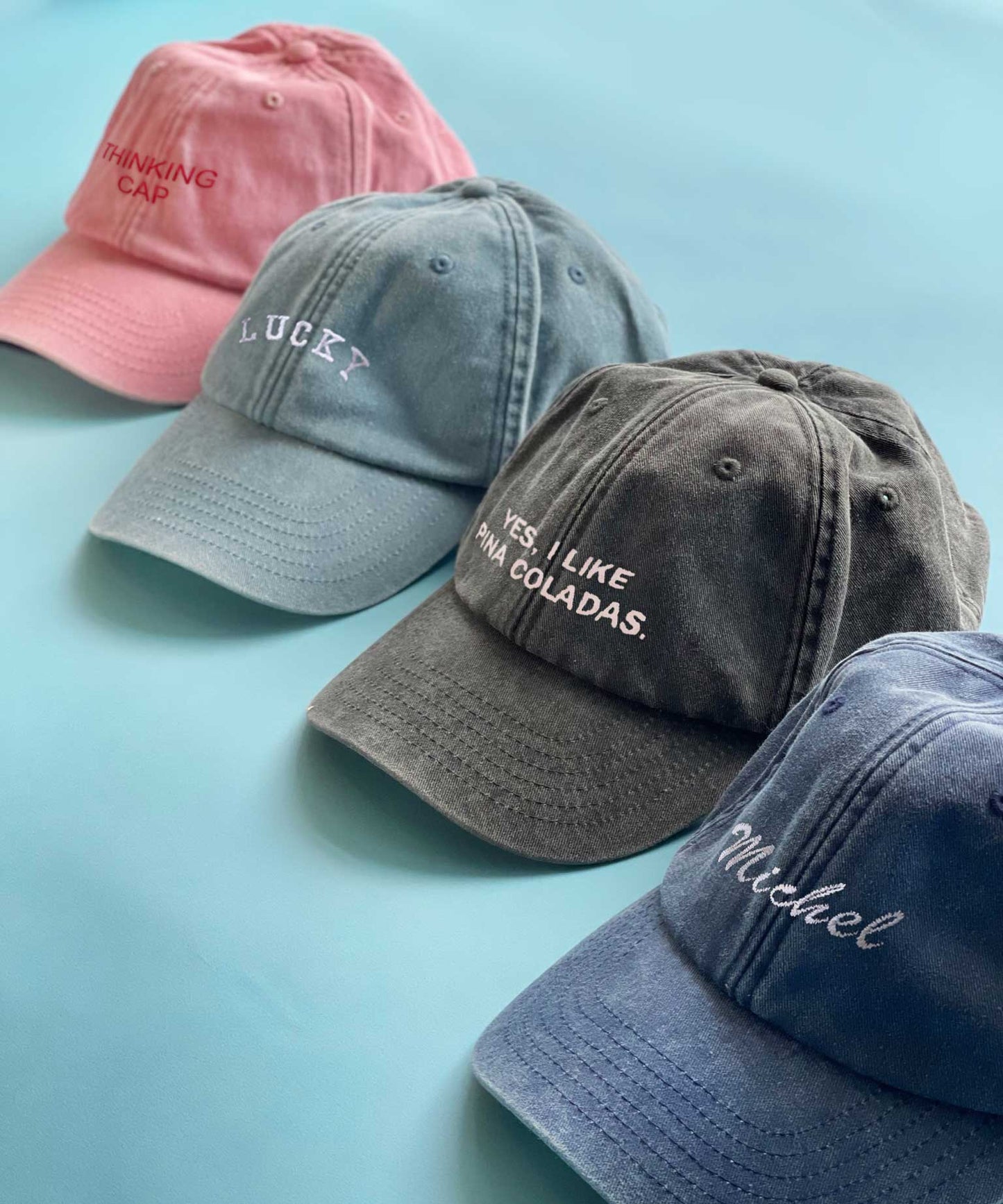 Vintage Style Denim Unisex Personalised Slogan Cap
