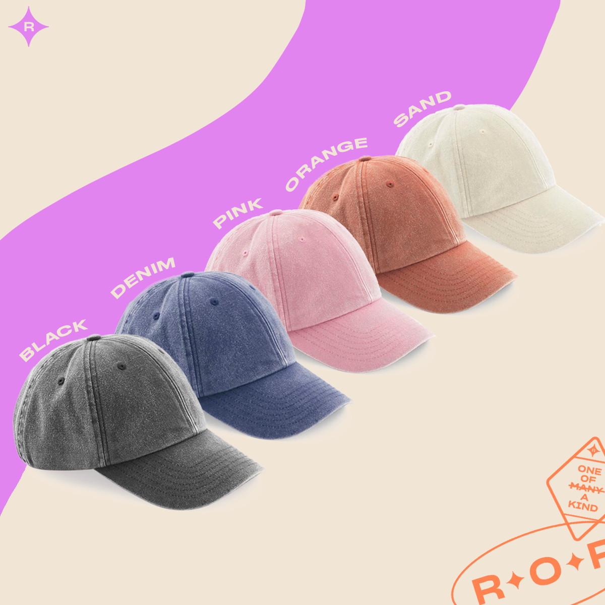 Personalised Year Denim Baseball Cap