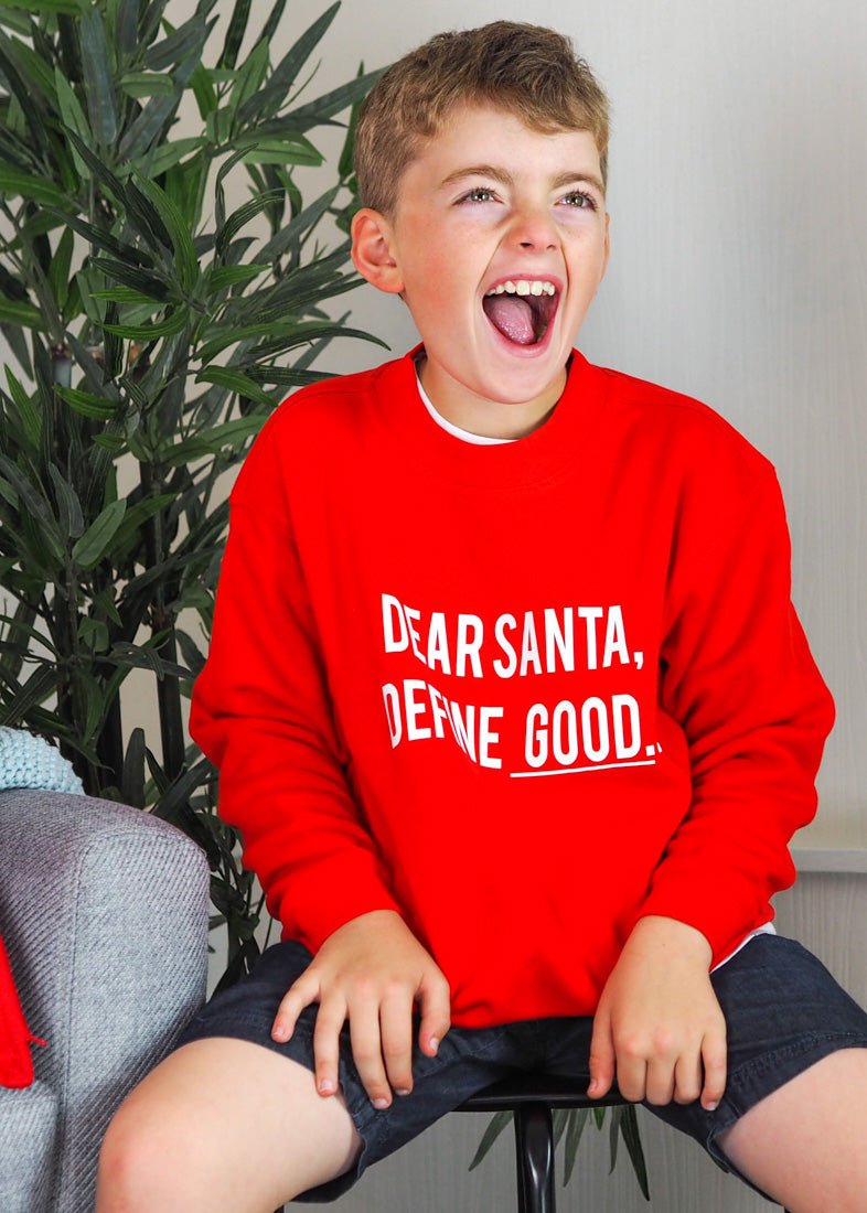 Dear Santa, Define Good Childrens Sweater