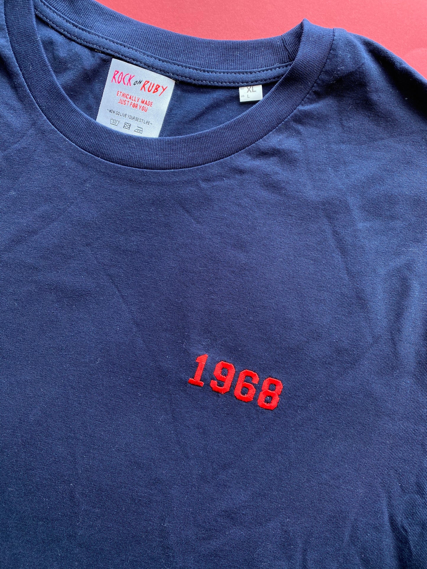 XL 1968 navy year t-shirt