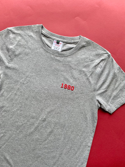 XS 1990 grey year t-shirt