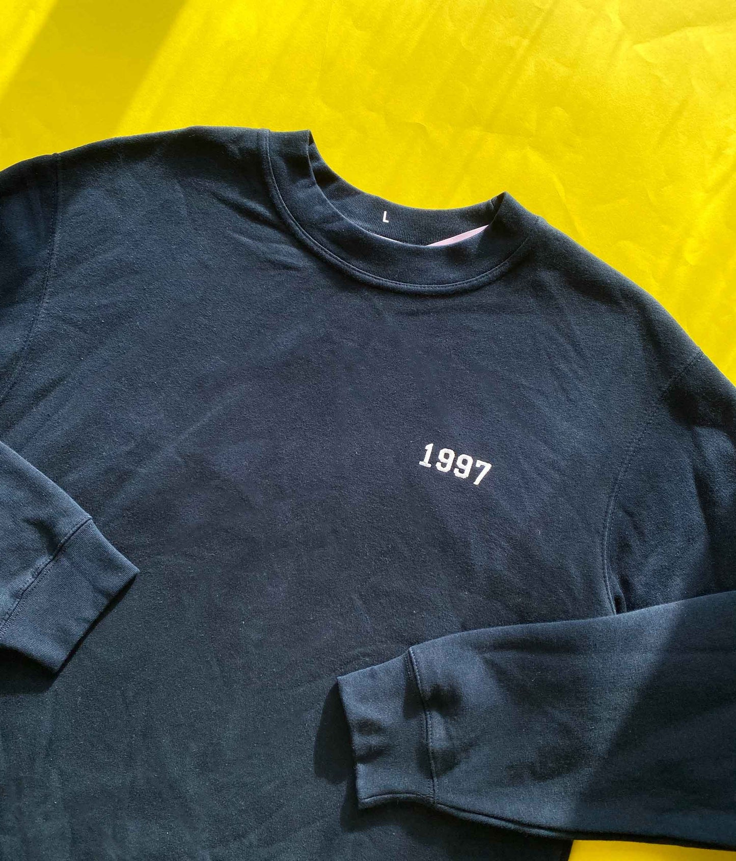 L Navy 1997 Embroidered Year sweatshirt SALE